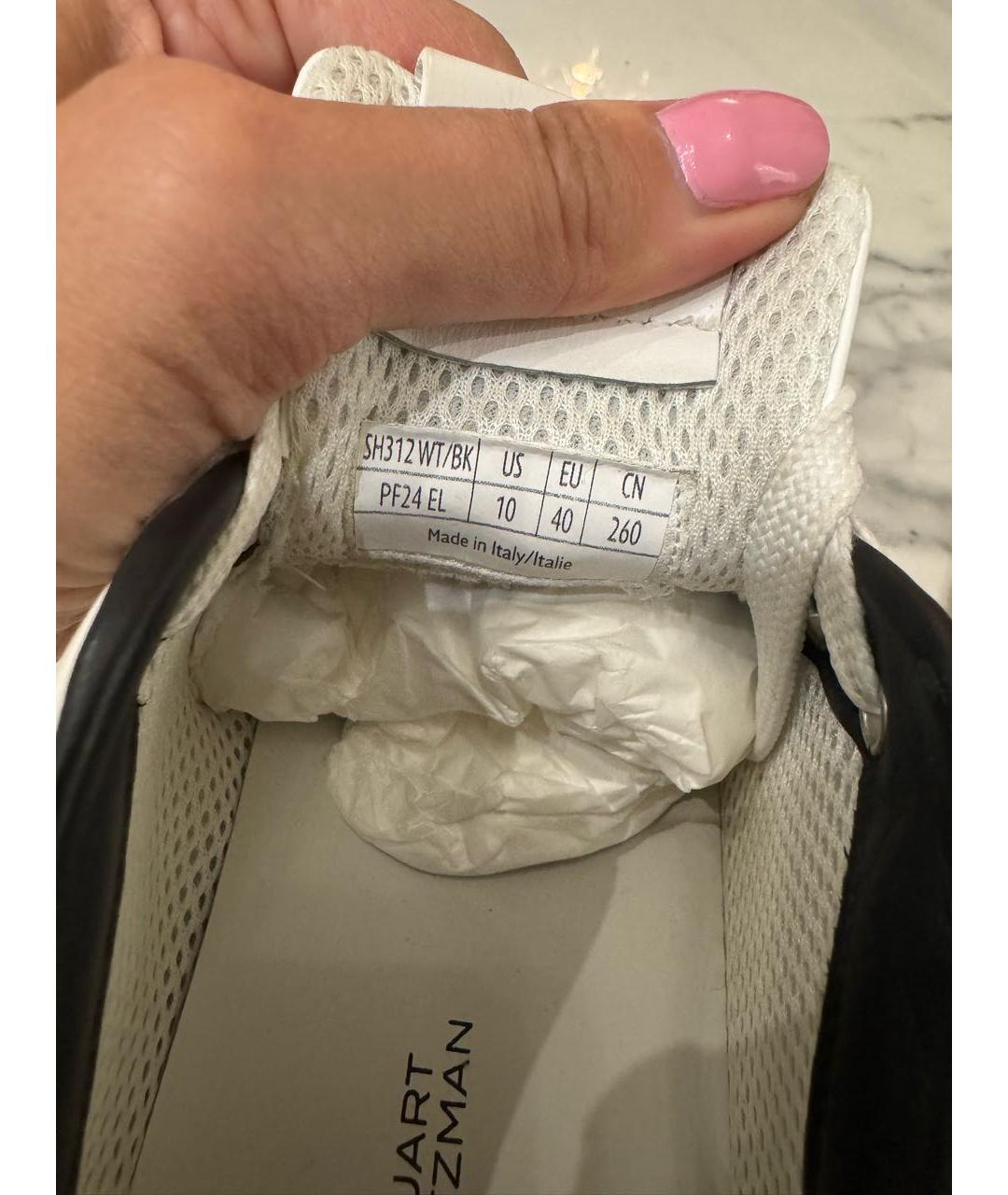 STUART WEITZMAN Белые кожаные кроссовки, фото 5