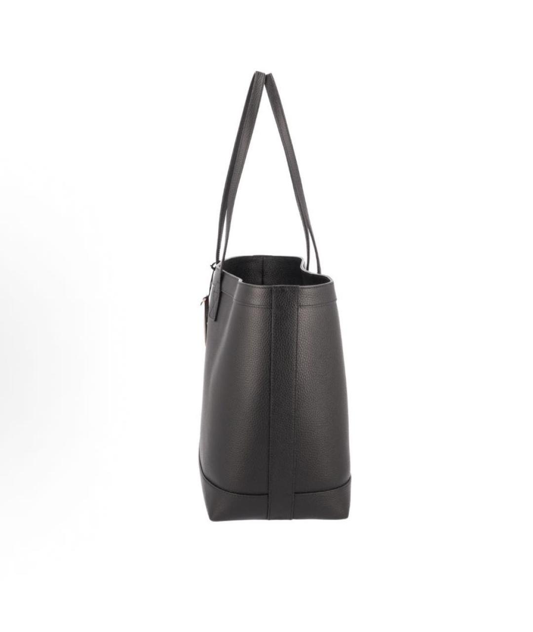 BURBERRY Черная кожаная сумка тоут, фото 3