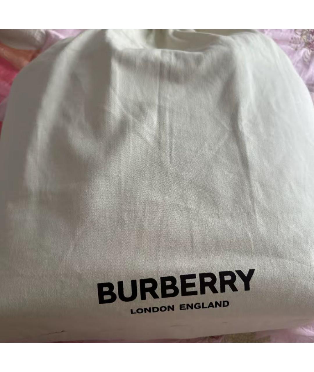 BURBERRY Черная кожаная сумка тоут, фото 7