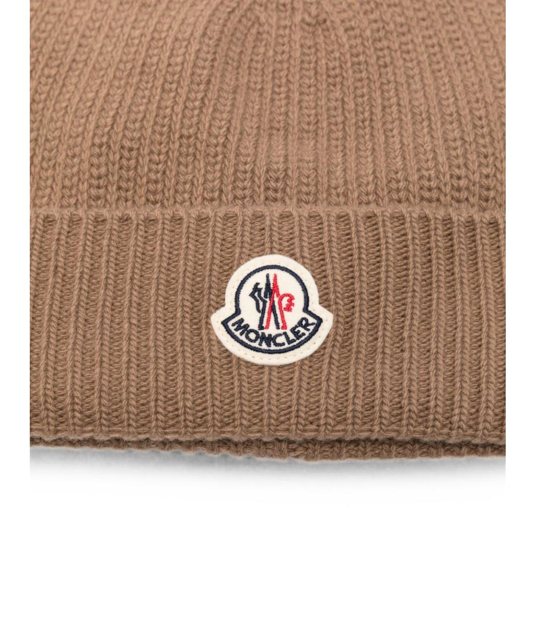 MONCLER Бежевая шерстяная шапка, фото 2