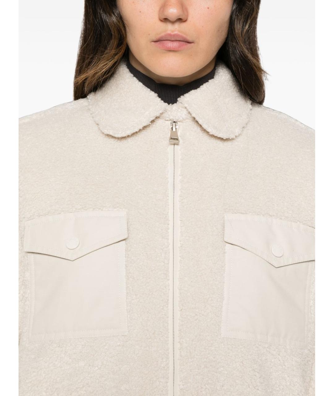 MONCLER Бежевая полиэстеровая куртка, фото 5