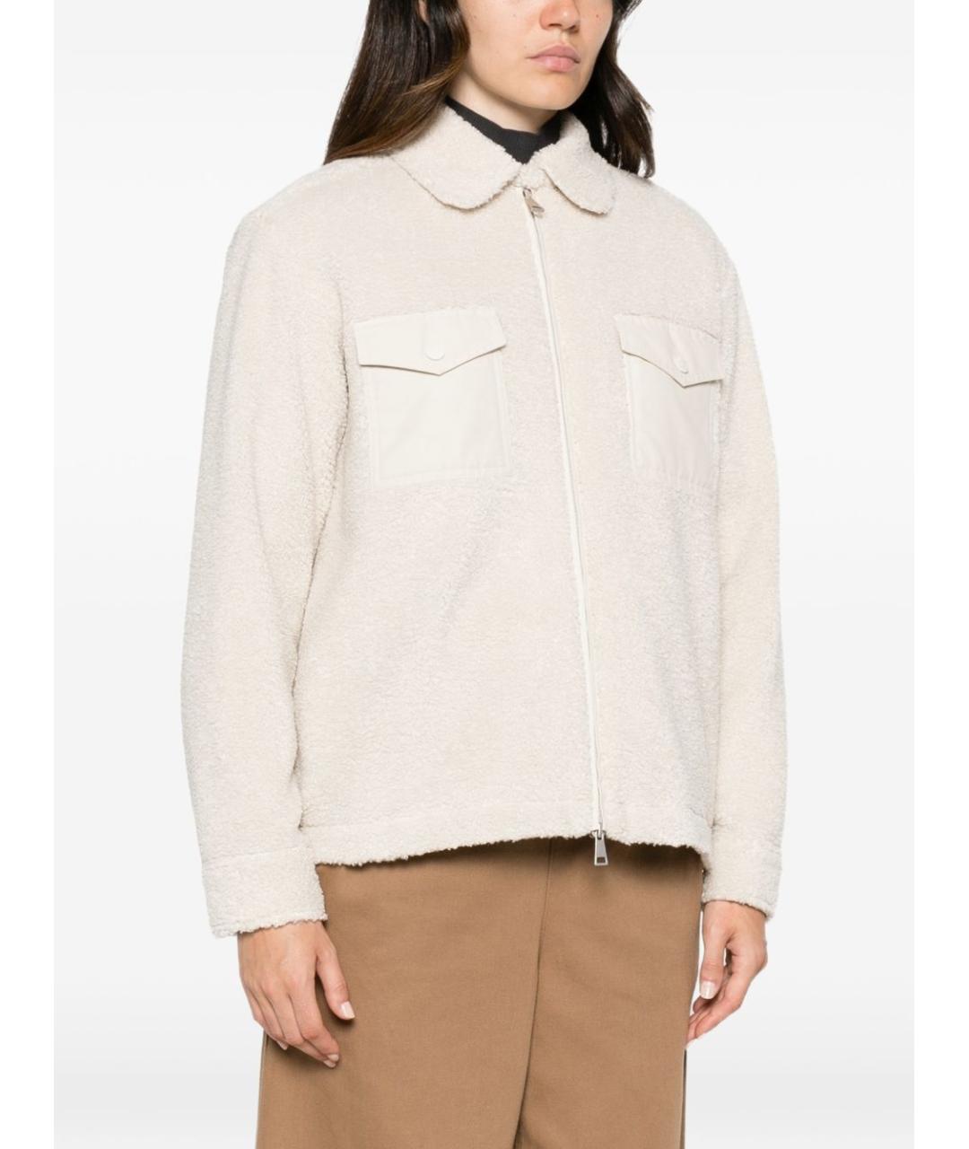 MONCLER Бежевая полиэстеровая куртка, фото 3
