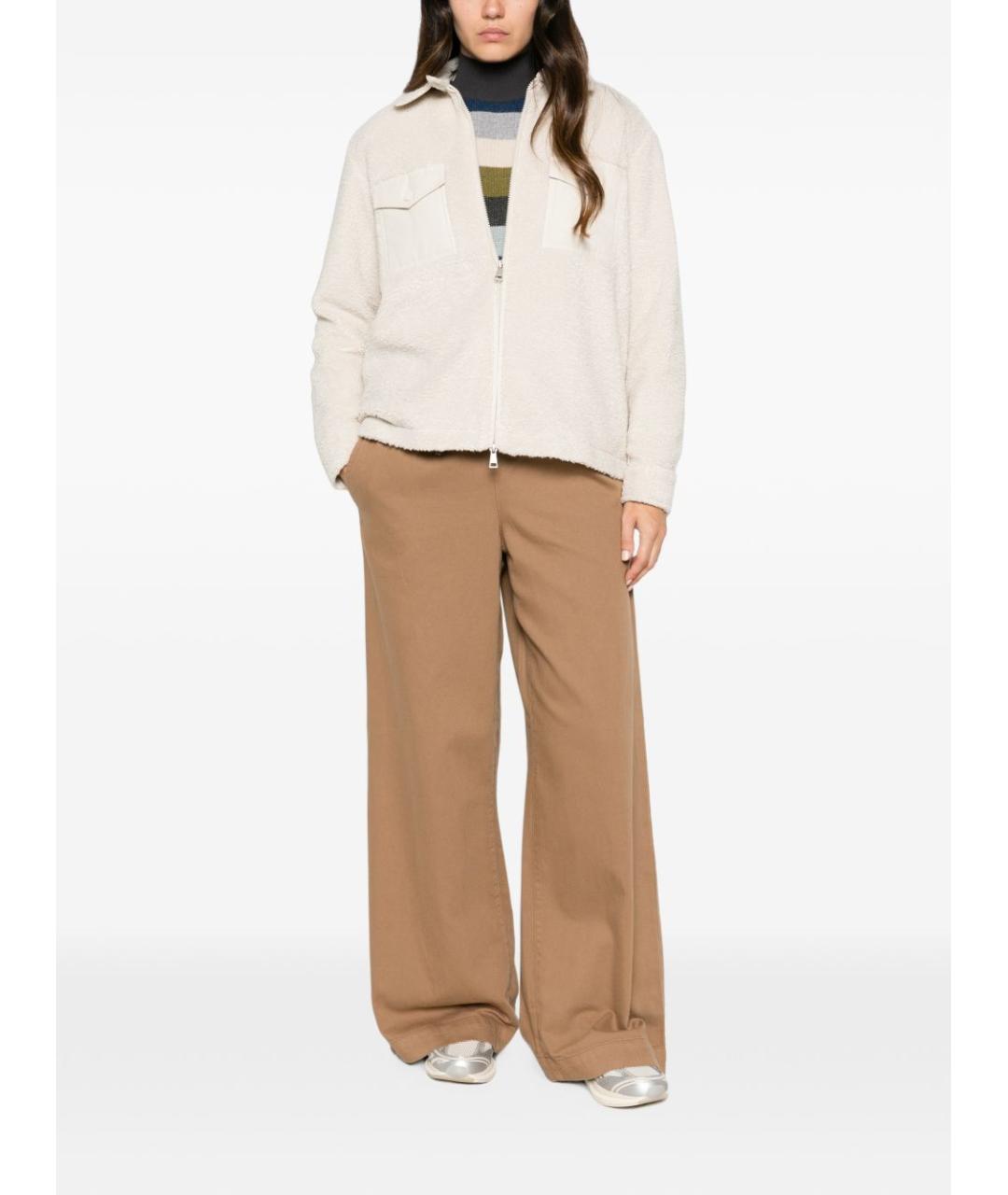 MONCLER Бежевая полиэстеровая куртка, фото 4