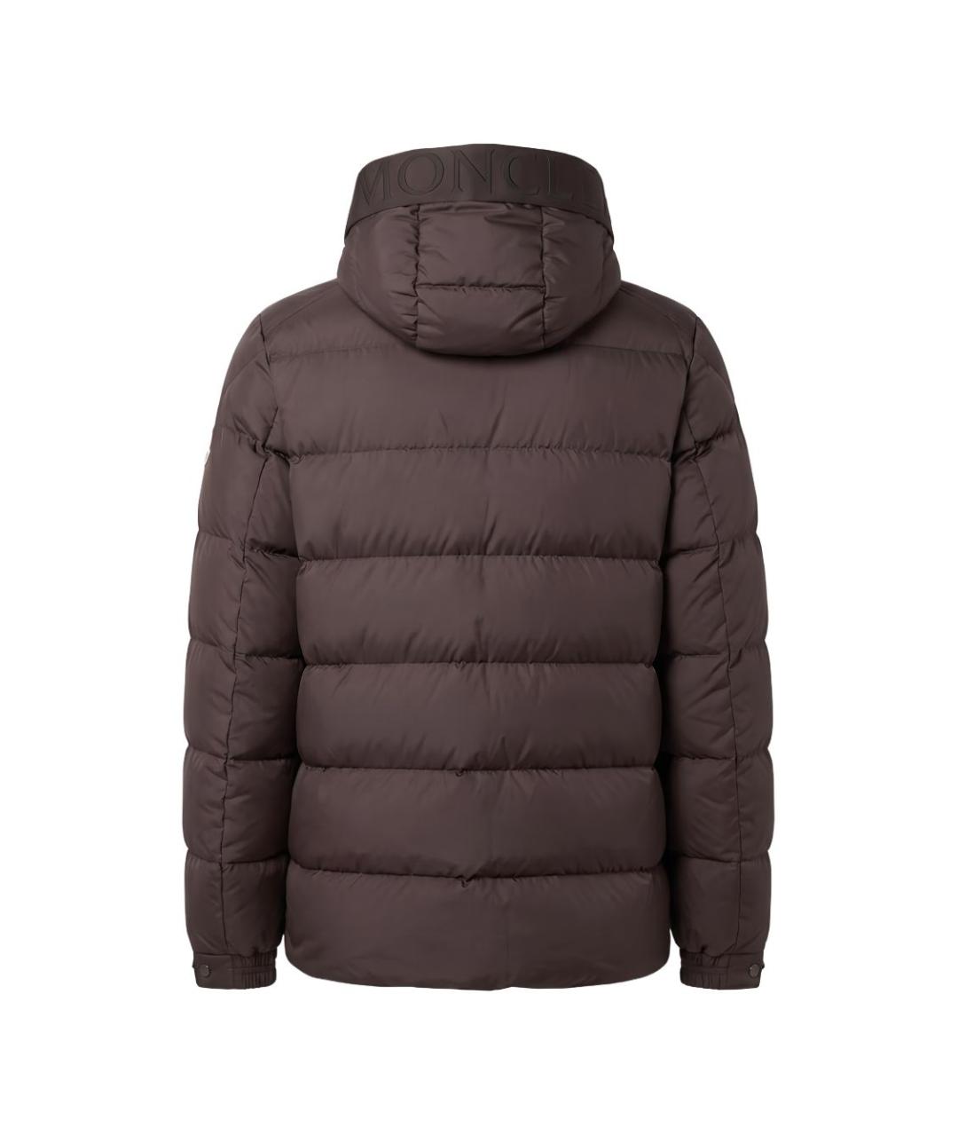 MONCLER Коричневый полиэстеровый пуховик, фото 3