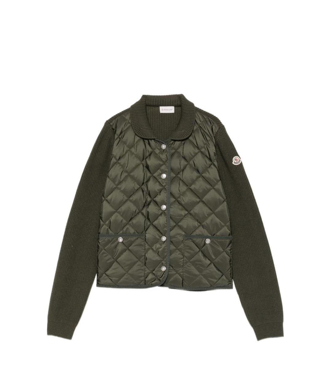 MONCLER Зеленая полиамидовая куртка, фото 1