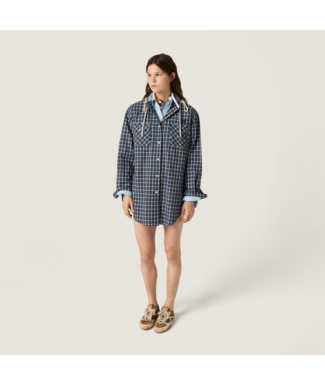 MIU MIU Синяя хлопковая рубашка, фото 4