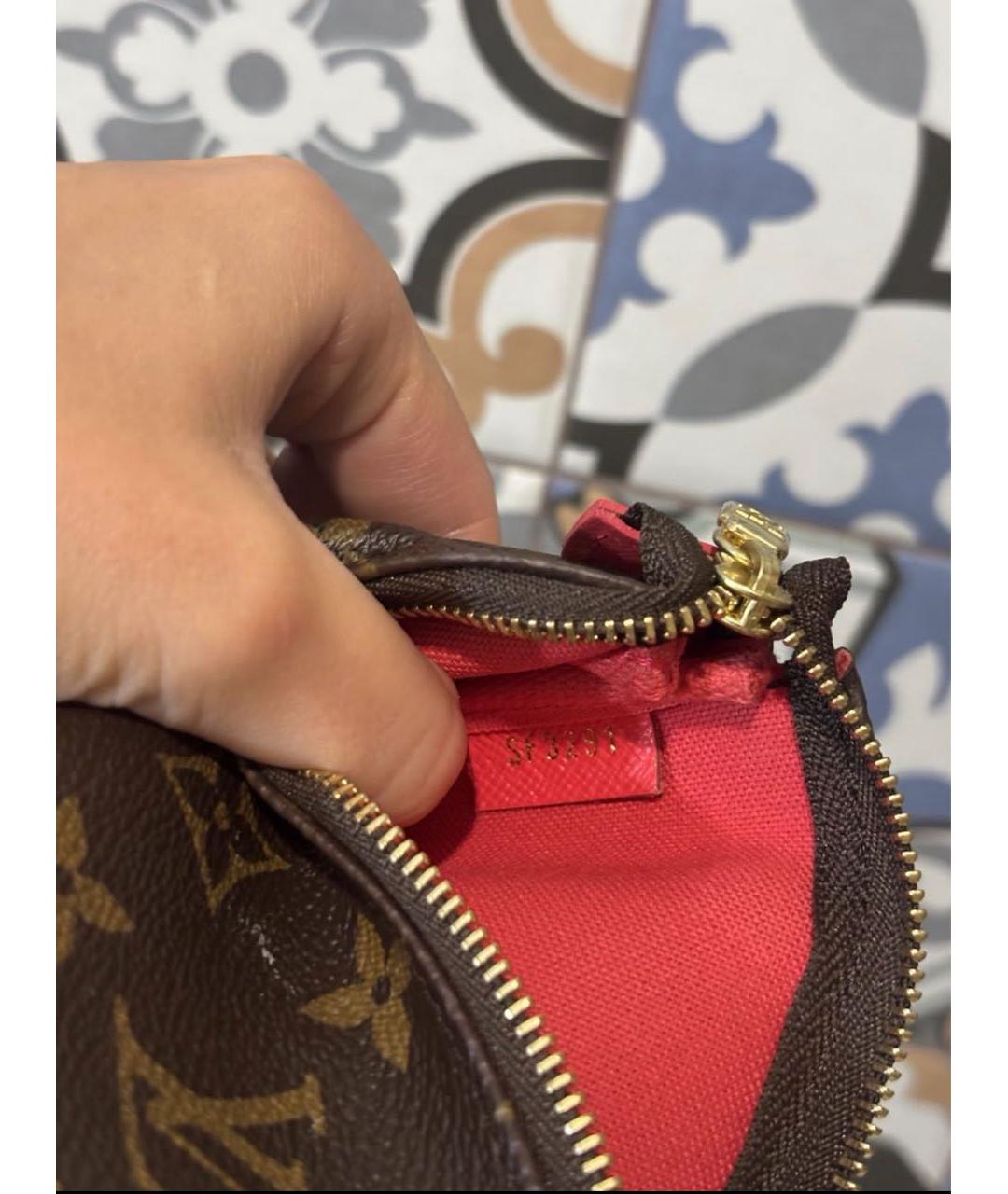 LOUIS VUITTON Коричневая сумка с короткими ручками из канвы, фото 7