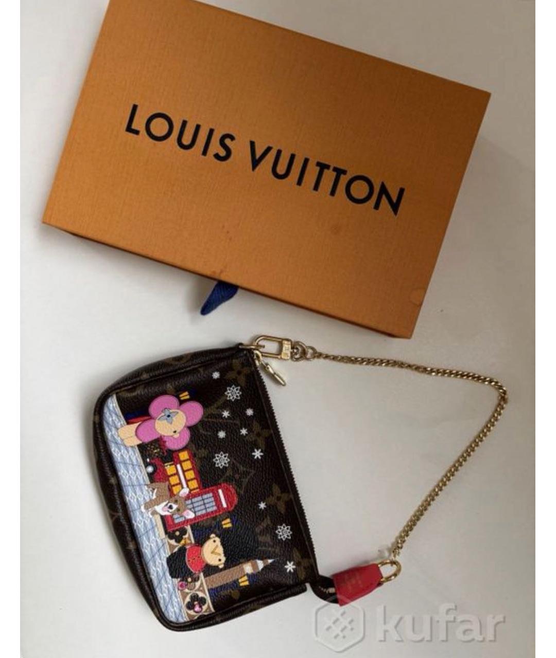 LOUIS VUITTON Коричневая сумка с короткими ручками из канвы, фото 4
