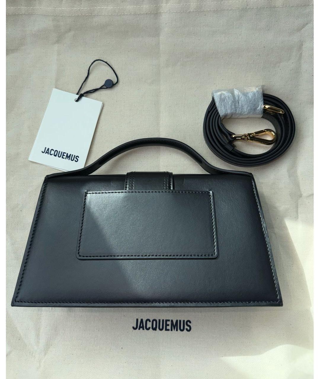 JACQUEMUS Черная кожаная сумка с короткими ручками, фото 3
