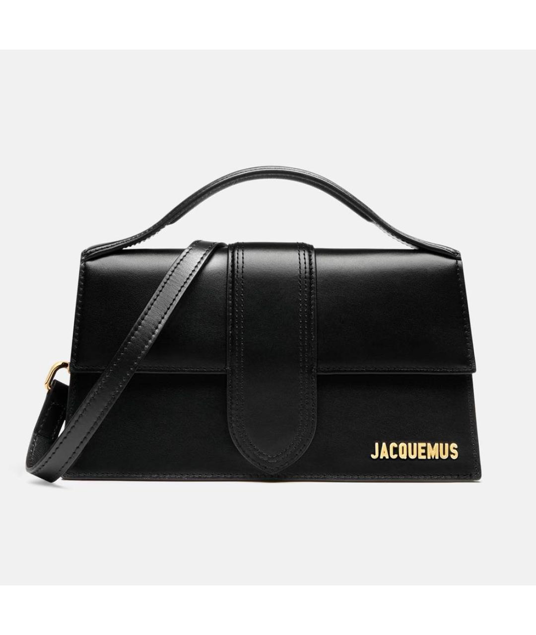 JACQUEMUS Черная кожаная сумка с короткими ручками, фото 9