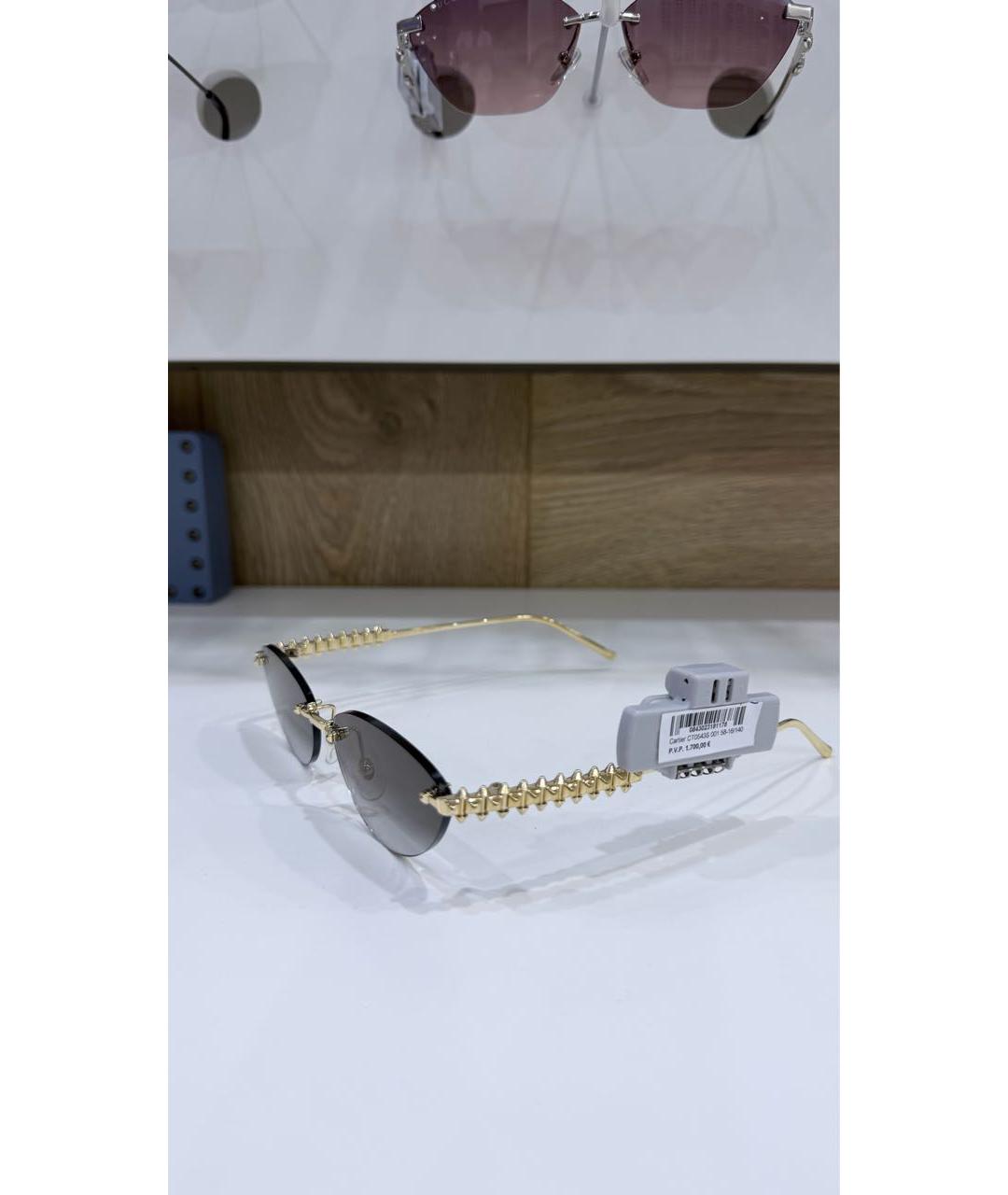 CARTIER Антрацитовые металлические солнцезащитные очки, фото 2