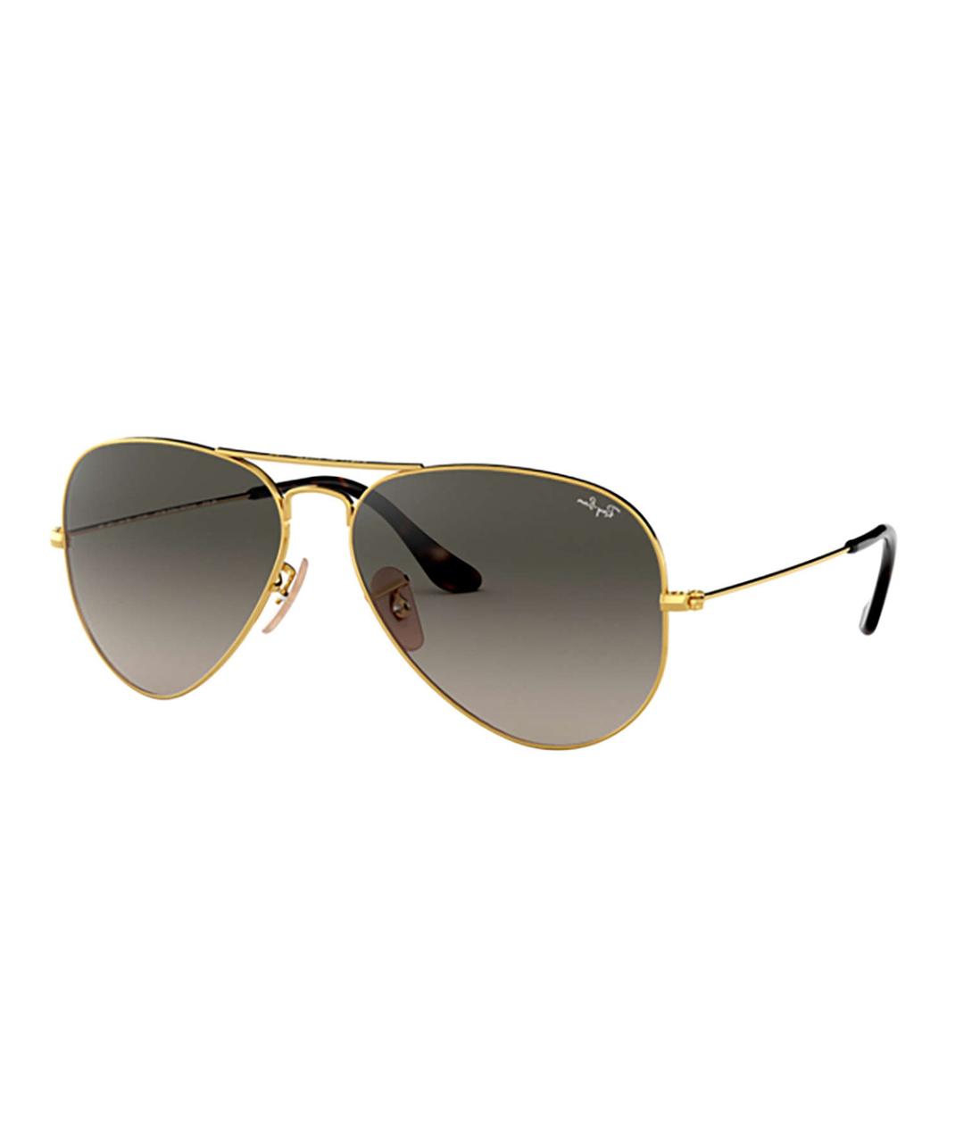 RAY BAN Золотые металлические солнцезащитные очки, фото 1