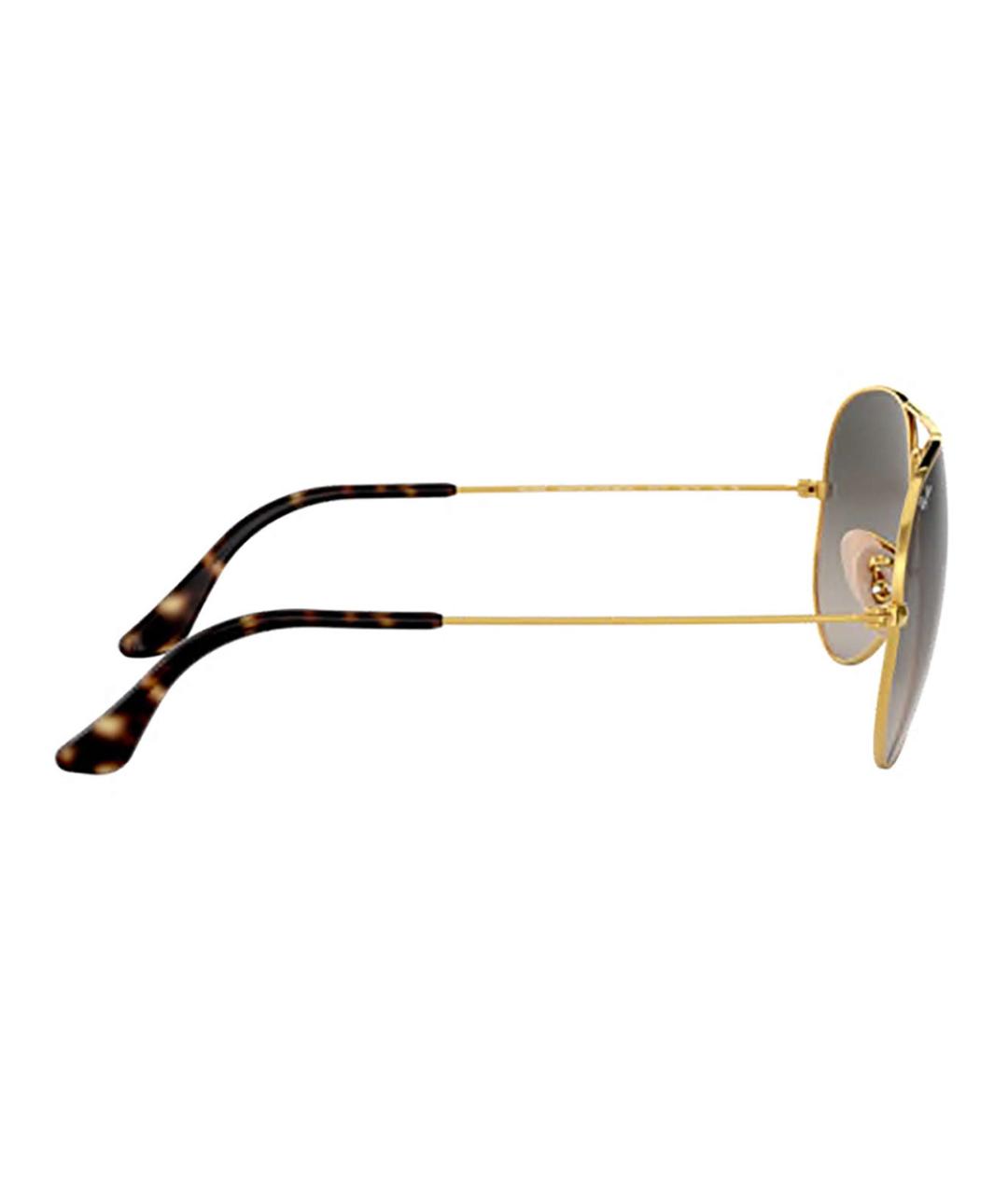 RAY BAN Золотые металлические солнцезащитные очки, фото 4