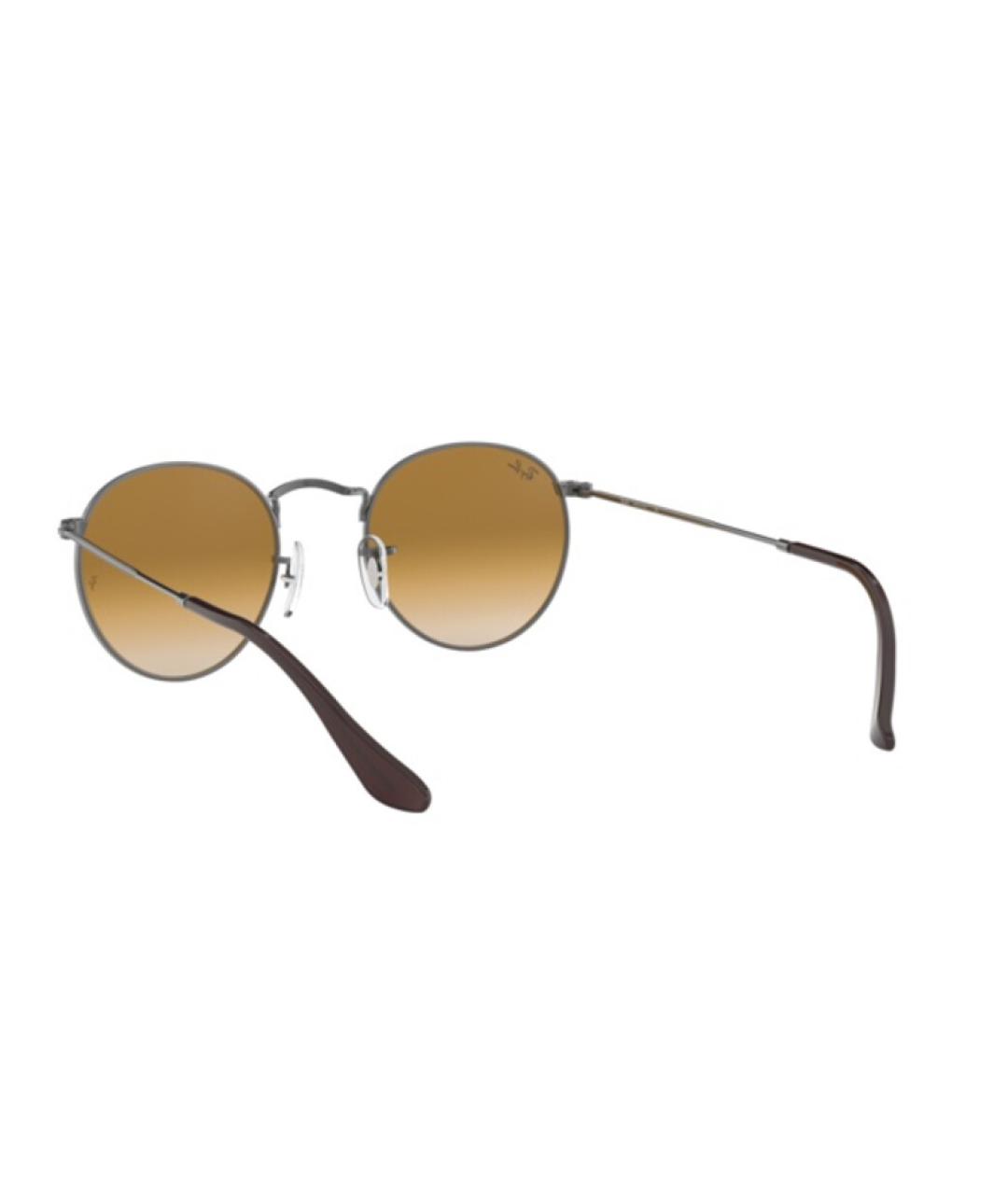 RAY BAN Коричневые металлические солнцезащитные очки, фото 3