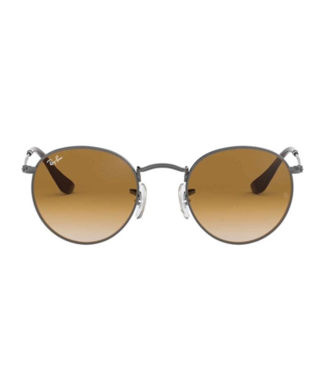 RAY BAN Коричневые металлические солнцезащитные очки, фото 2