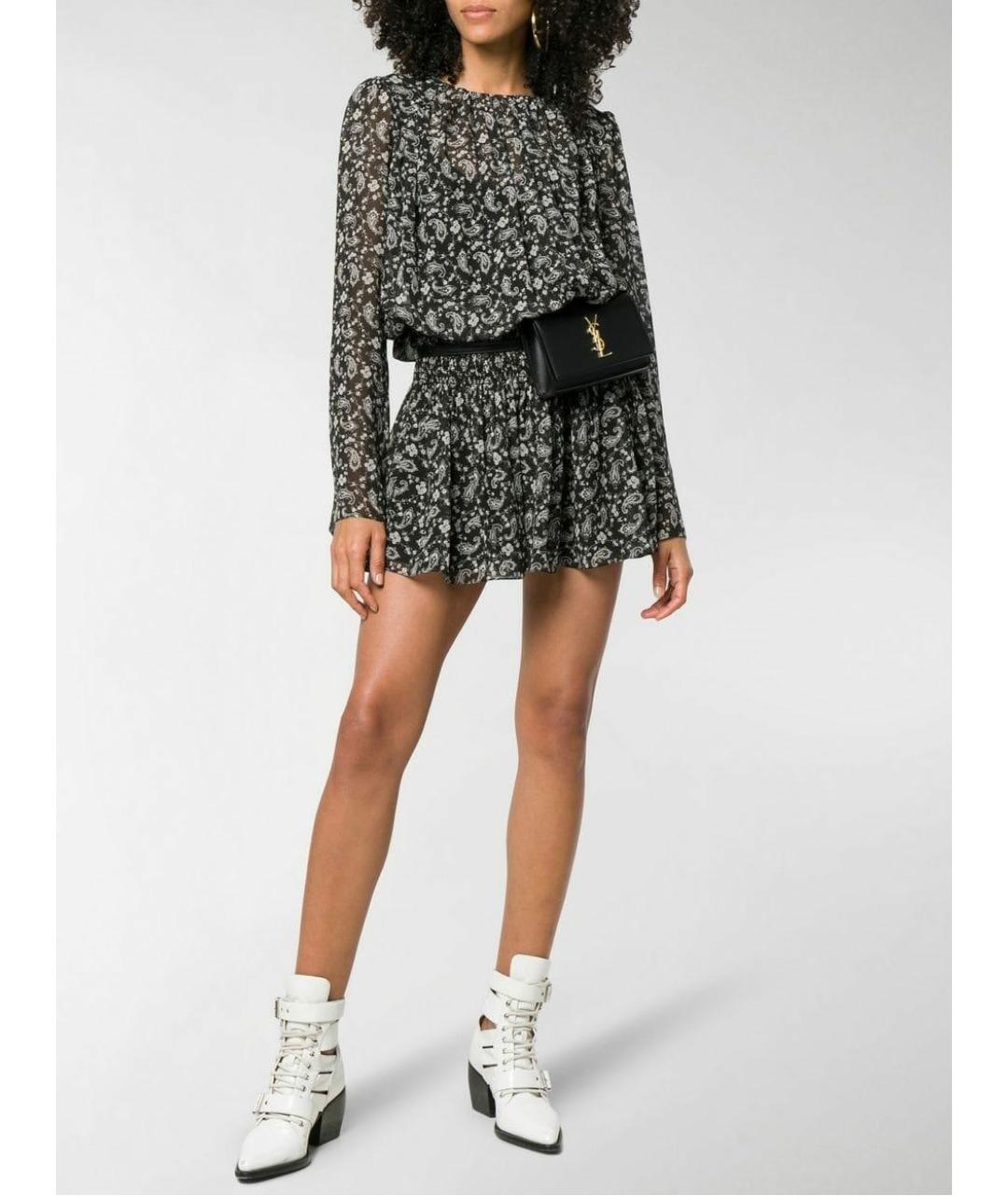 SAINT LAURENT Черное шелковое коктейльное платье, фото 2