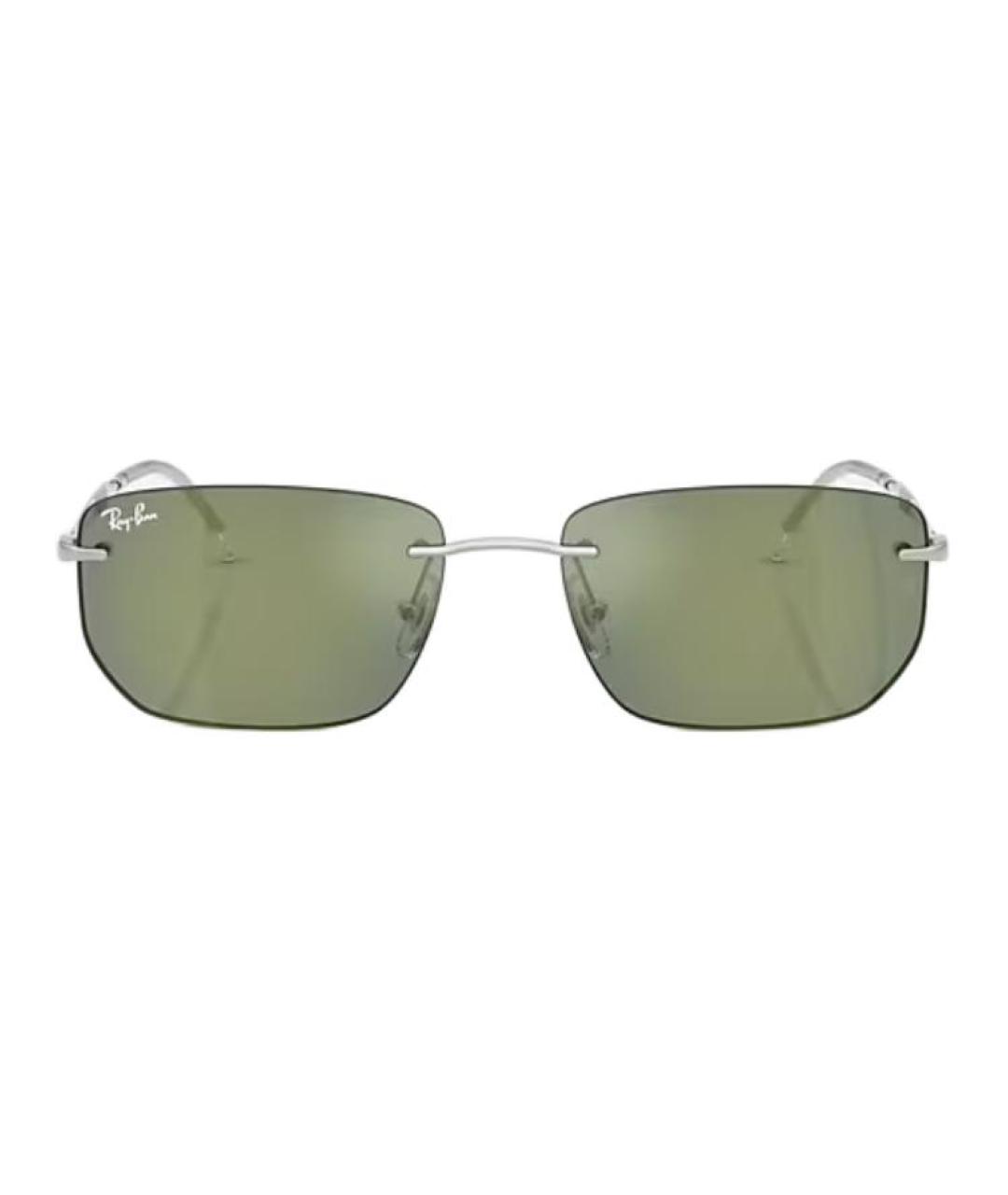RAY BAN Серебряные металлические солнцезащитные очки, фото 2