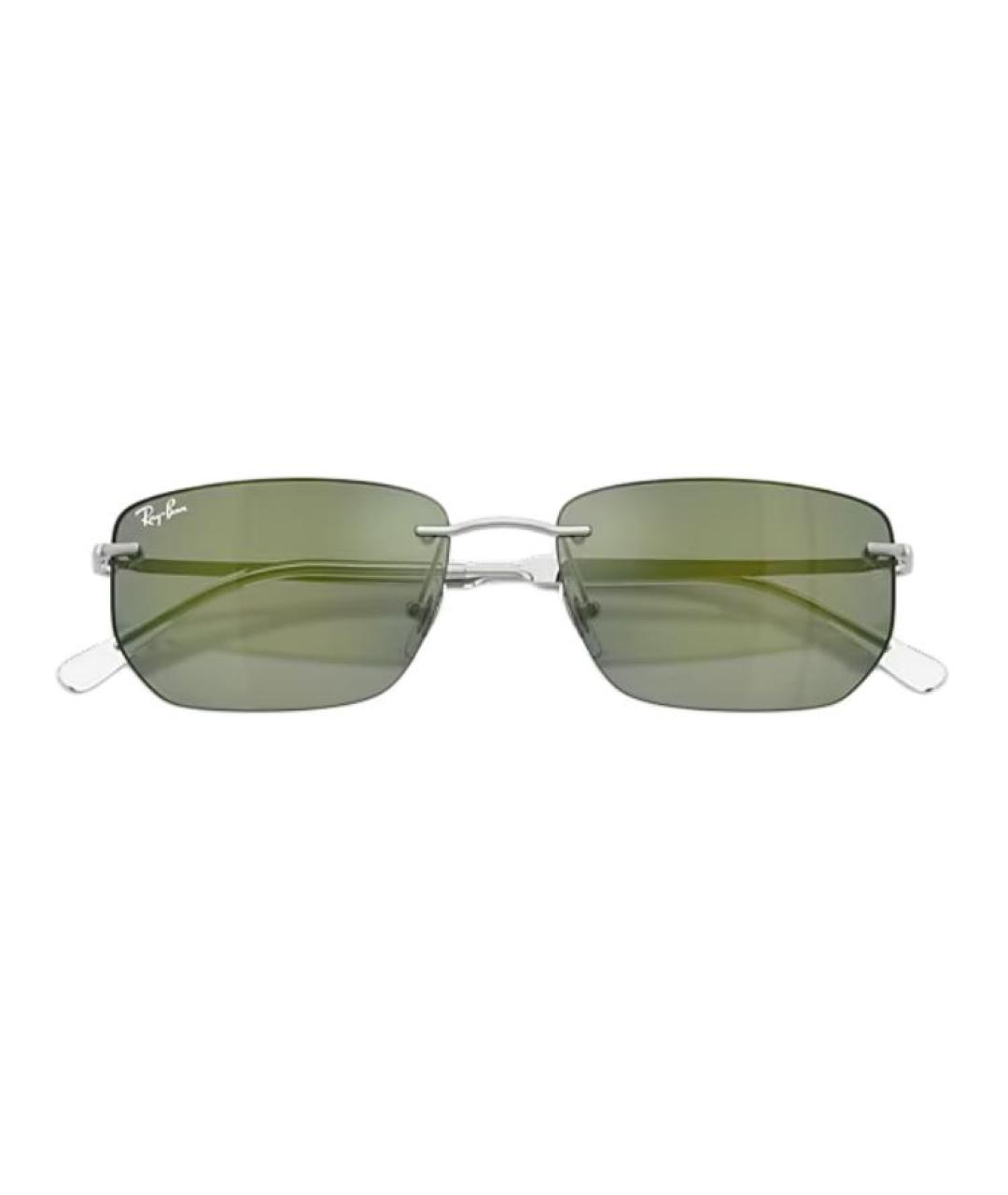 RAY BAN Серебряные металлические солнцезащитные очки, фото 5
