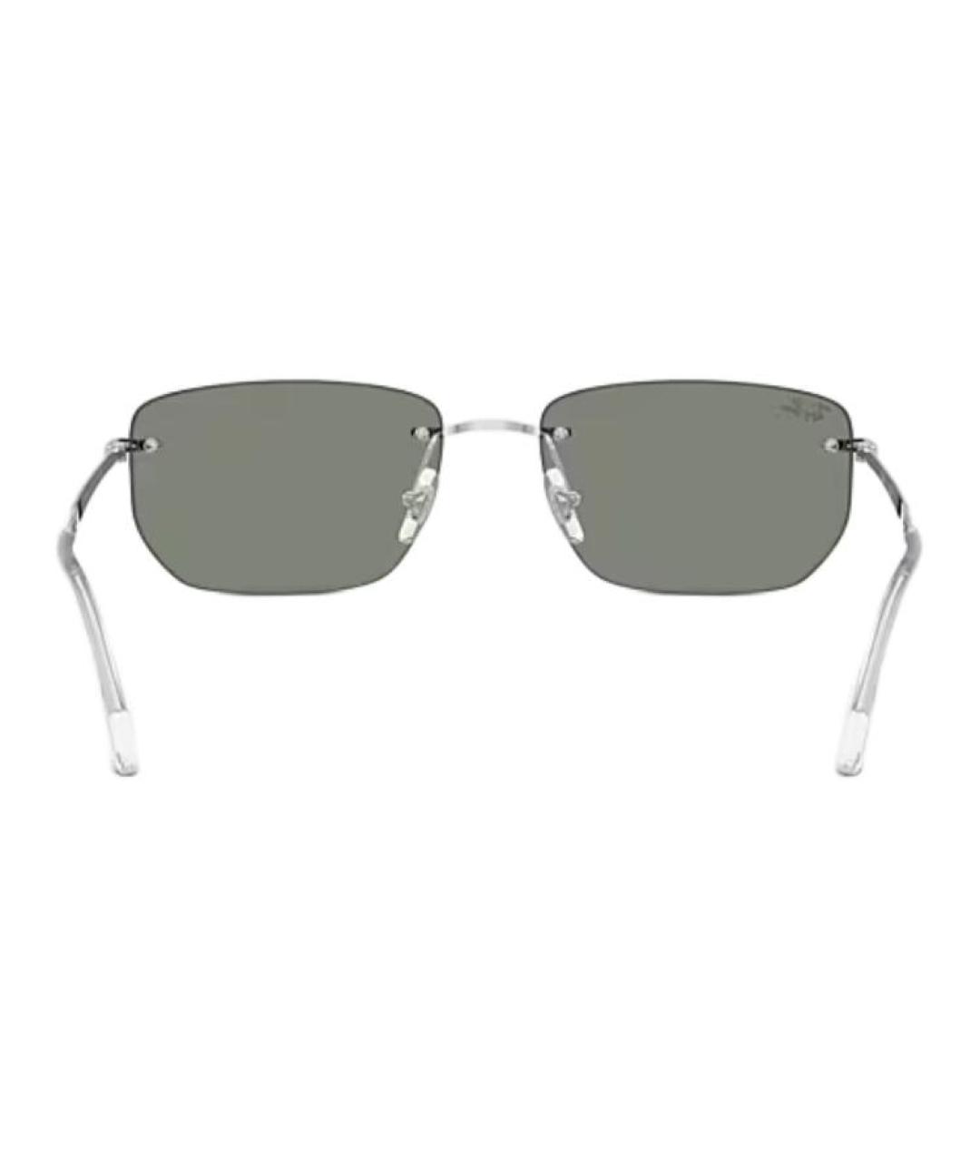 RAY BAN Серебряные металлические солнцезащитные очки, фото 4