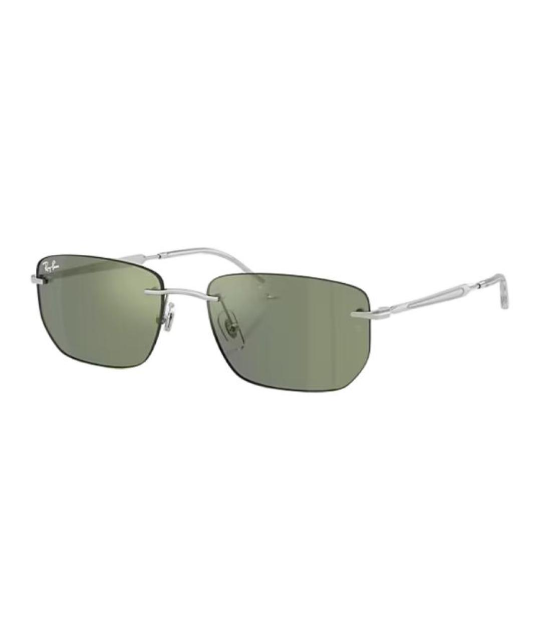 RAY BAN Серебряные металлические солнцезащитные очки, фото 1