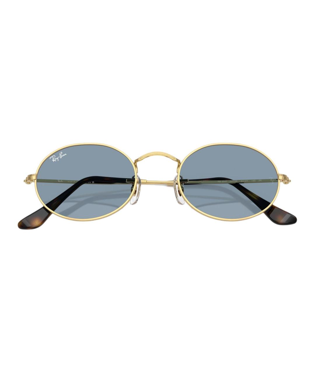 RAY BAN Золотые металлические солнцезащитные очки, фото 3