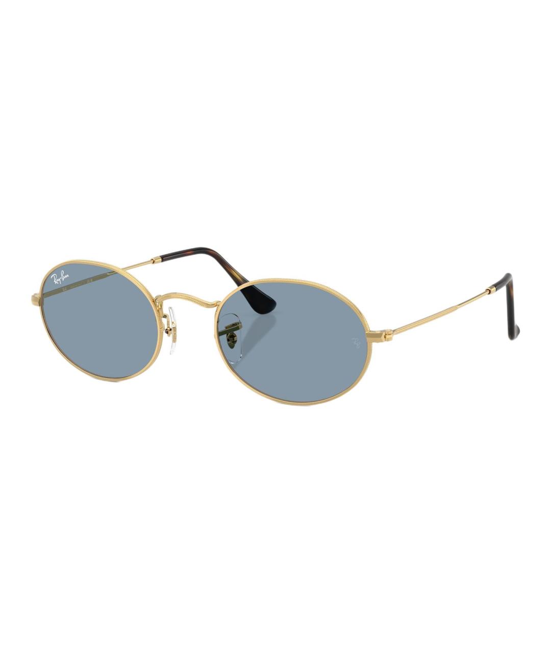 RAY BAN Золотые металлические солнцезащитные очки, фото 1