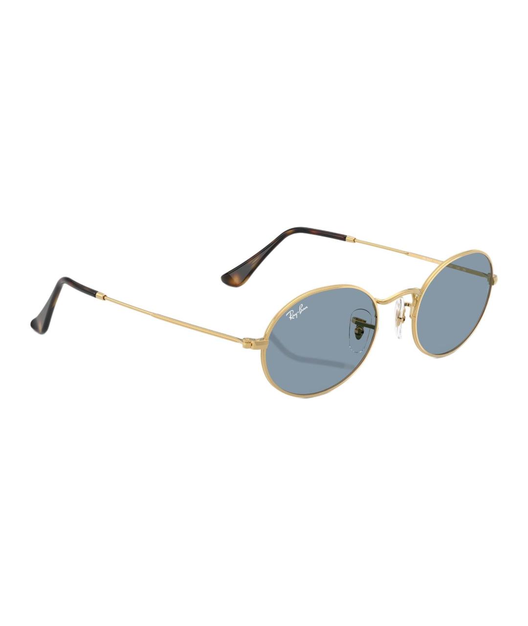 RAY BAN Золотые металлические солнцезащитные очки, фото 4