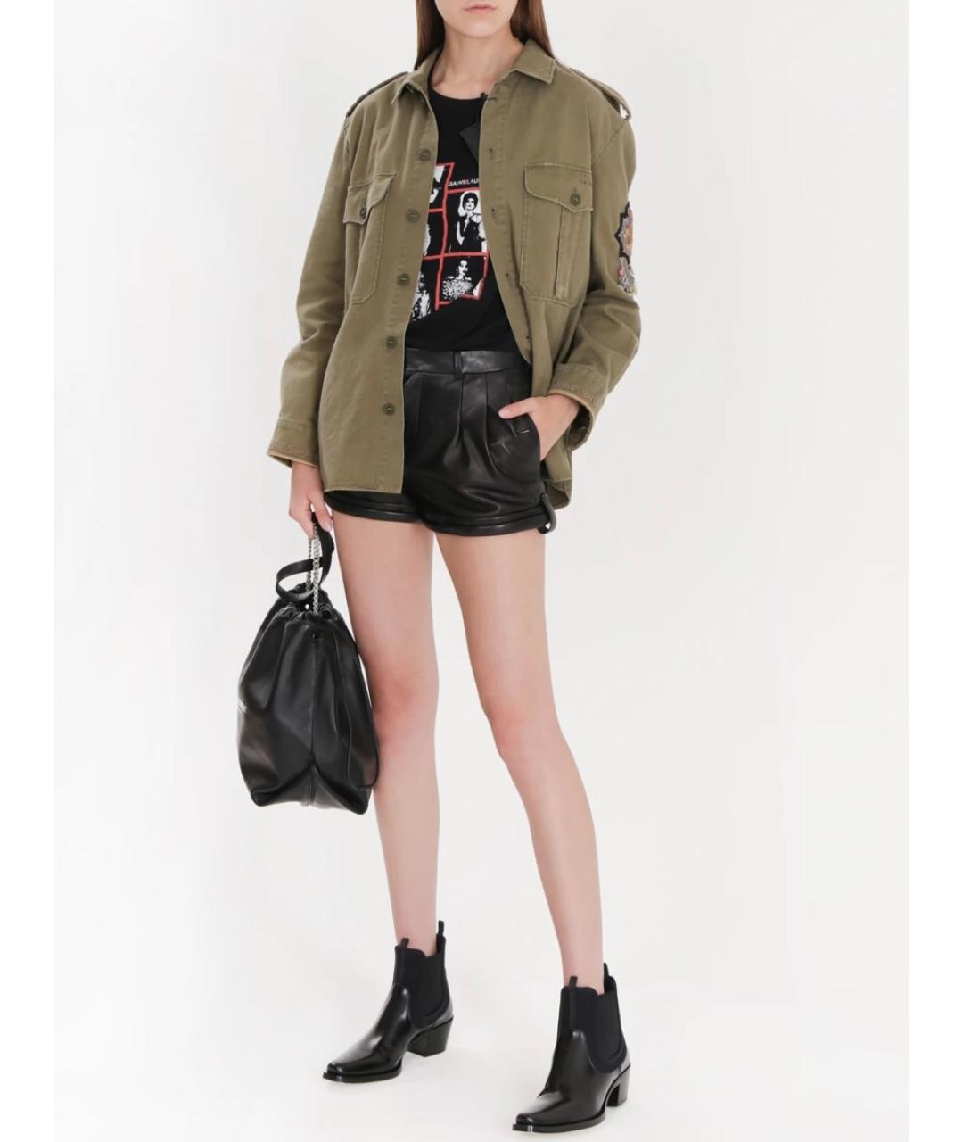 SAINT LAURENT Хаки хлопковая рубашка, фото 3