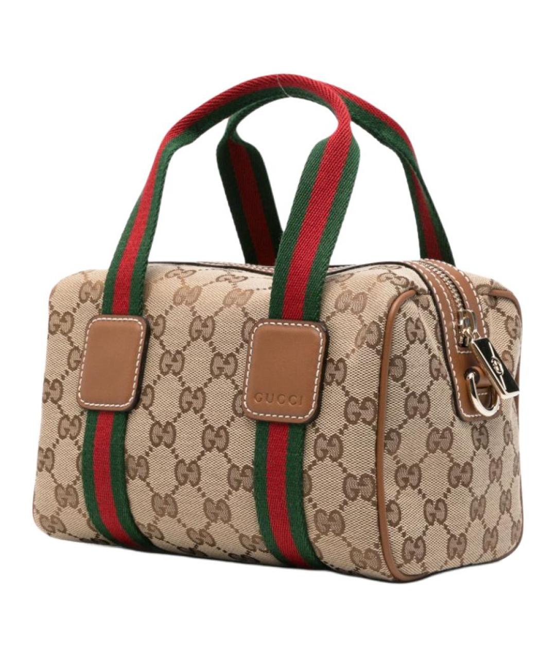 GUCCI Бежевая сумка через плечо из канвы, фото 2