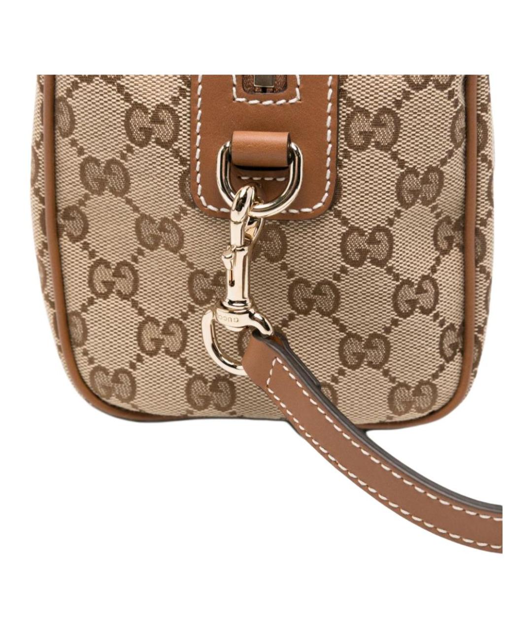 GUCCI Бежевая сумка через плечо из канвы, фото 3