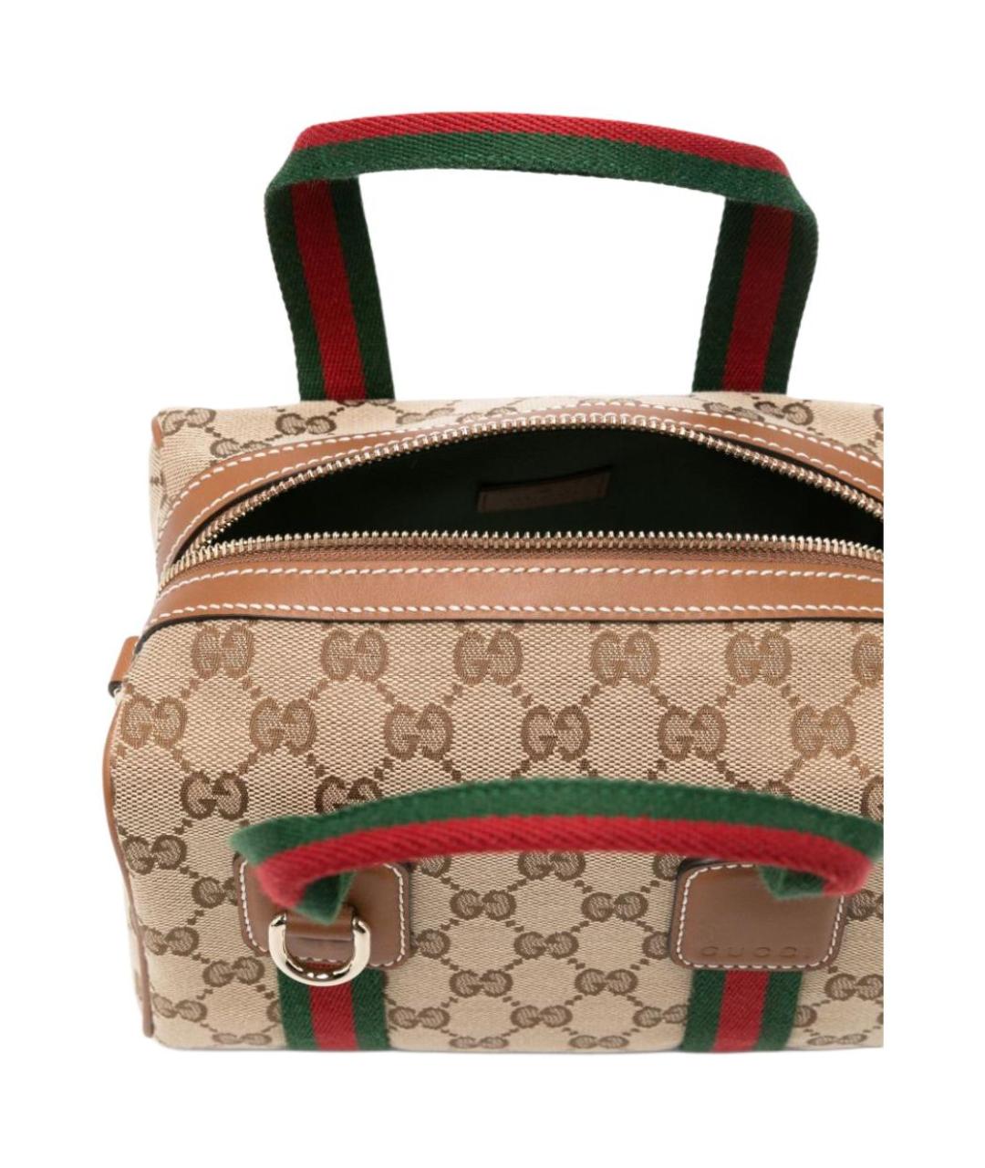 GUCCI Бежевая сумка через плечо из канвы, фото 4