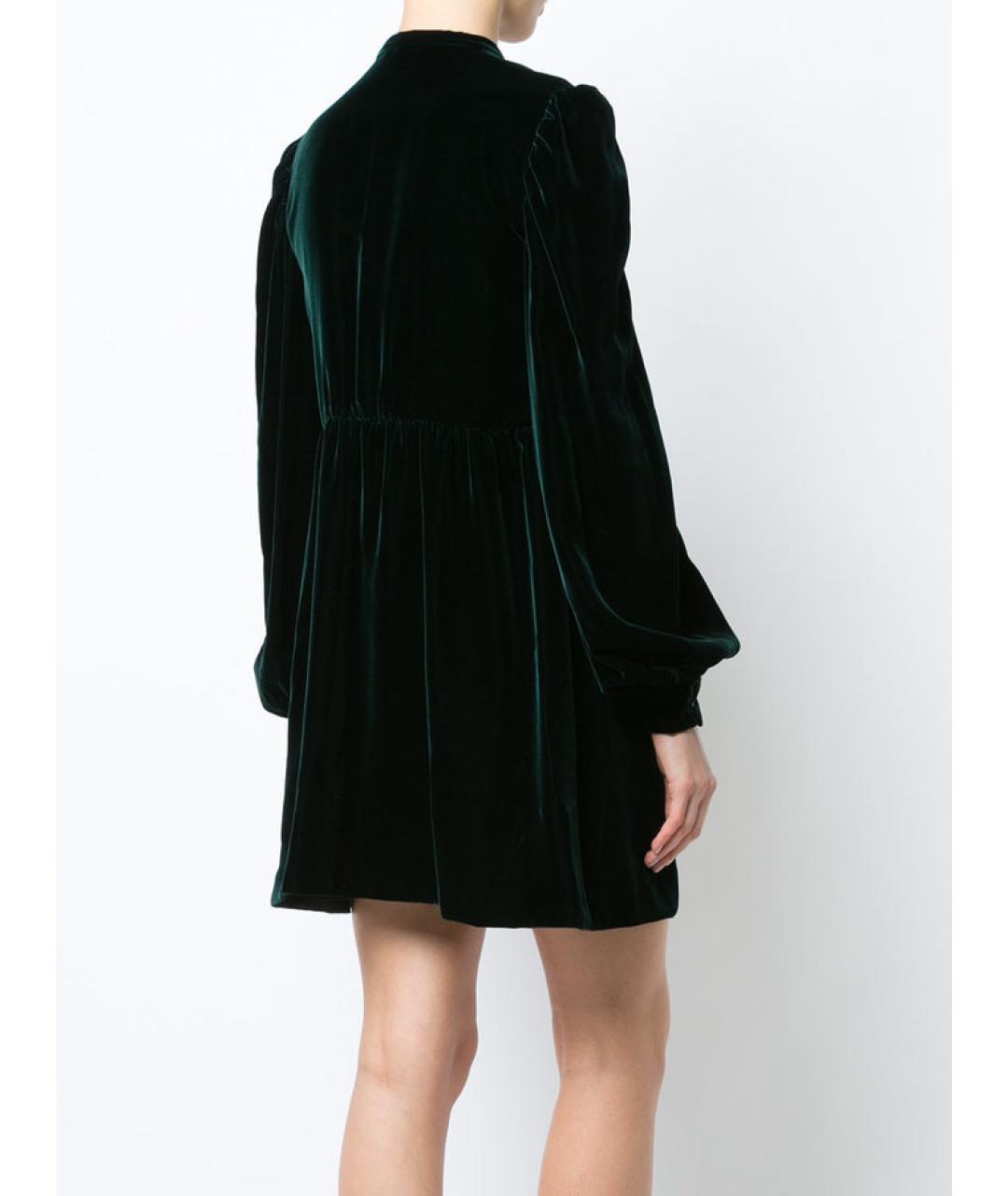 SAINT LAURENT Зеленое бархатное коктейльное платье, фото 4