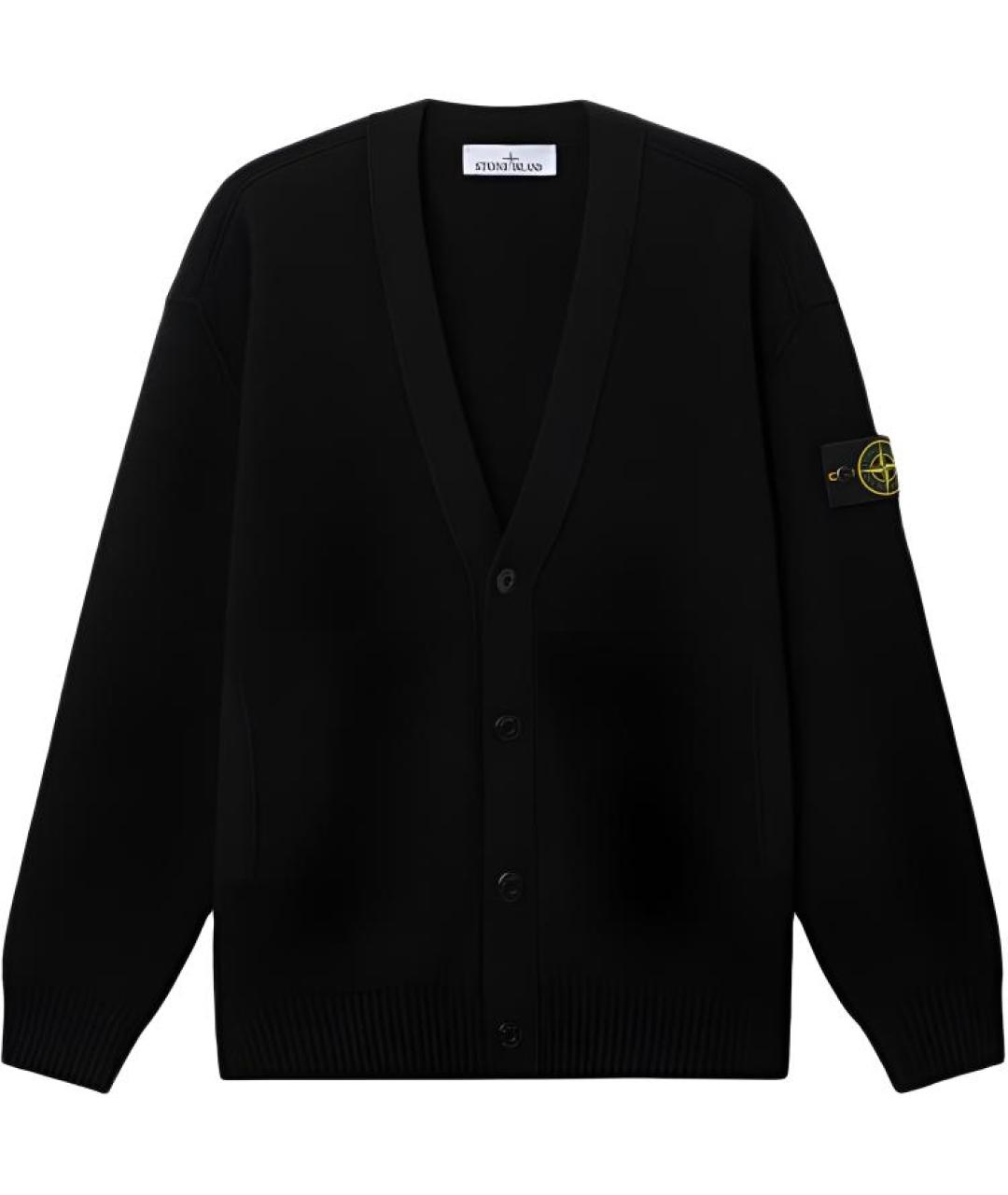STONE ISLAND Черный кардиган, фото 1