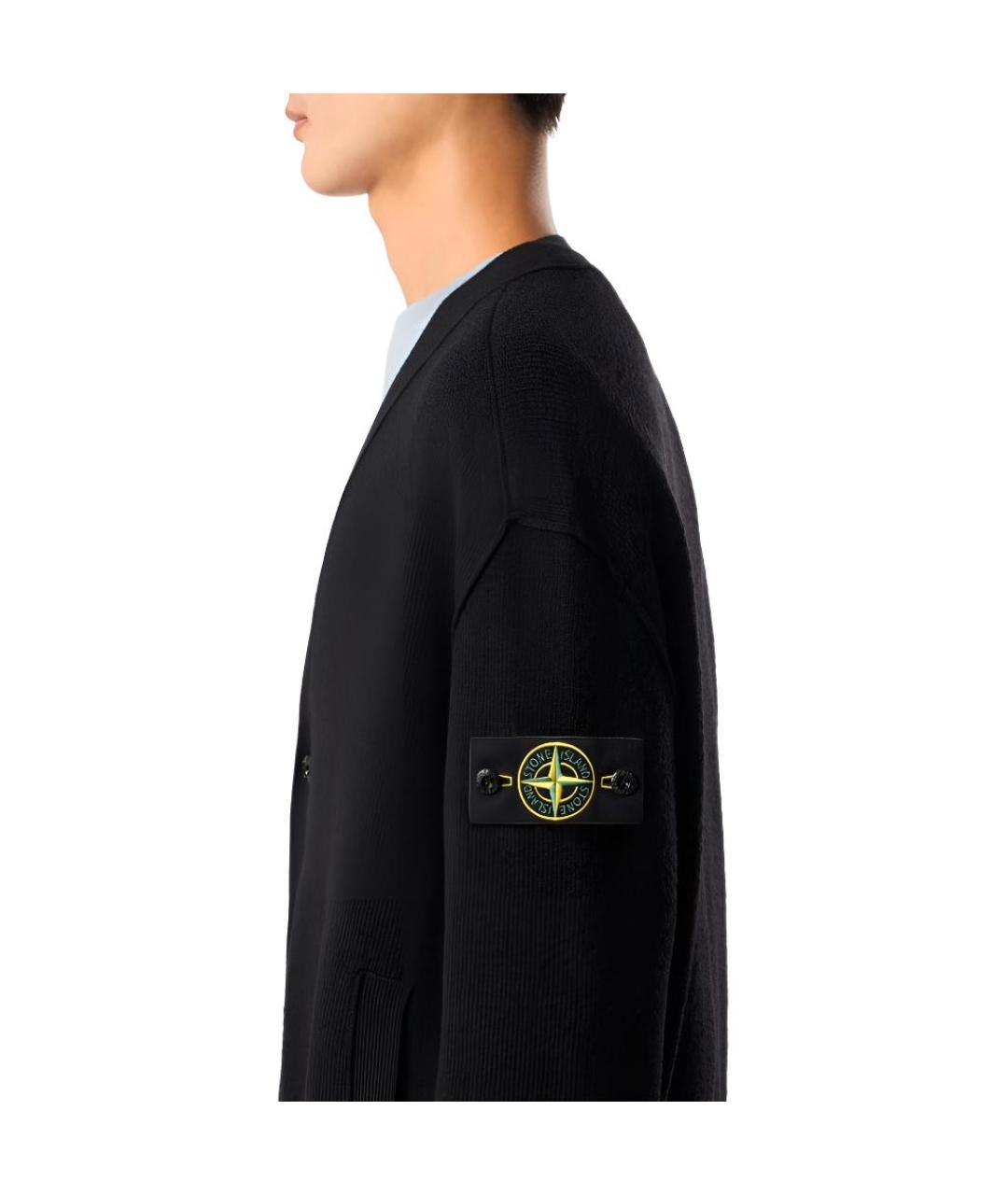 STONE ISLAND Черный кардиган, фото 5