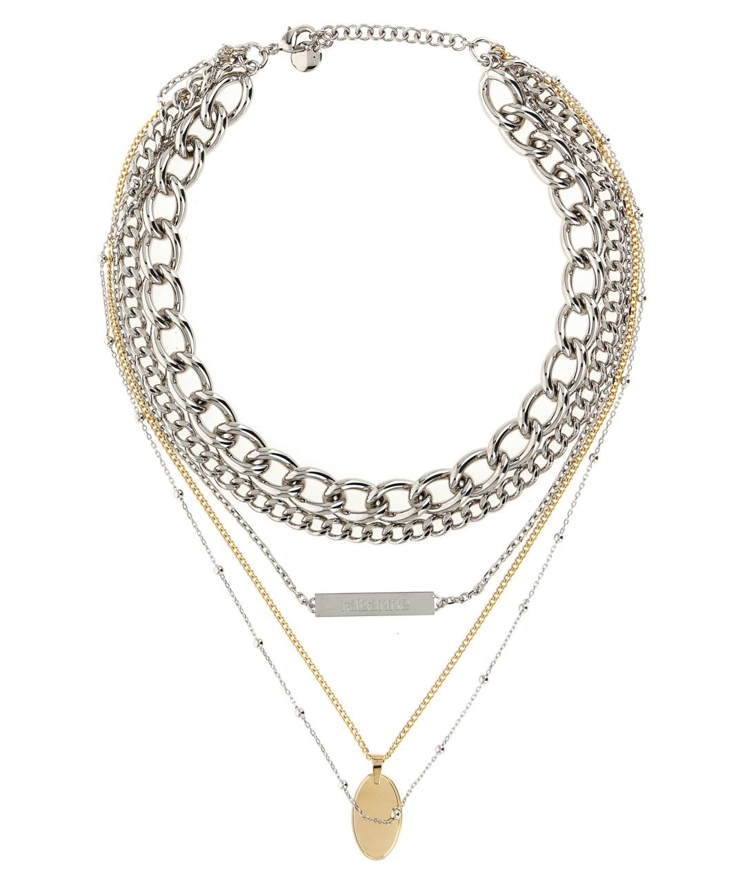 PACO RABANNE Серебряное металлическое колье, фото 1