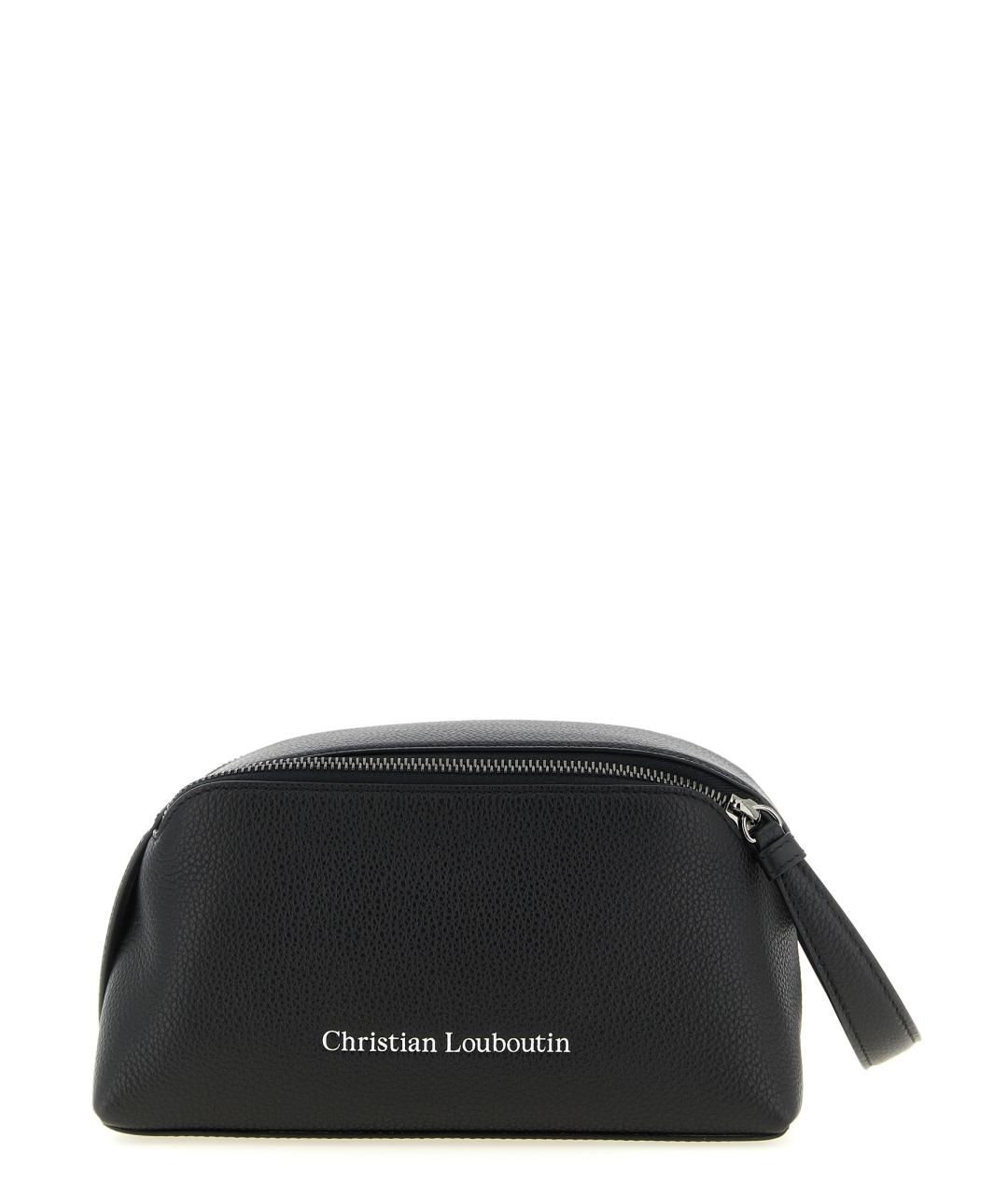 CHRISTIAN LOUBOUTIN Черная кожаная косметичка, фото 1