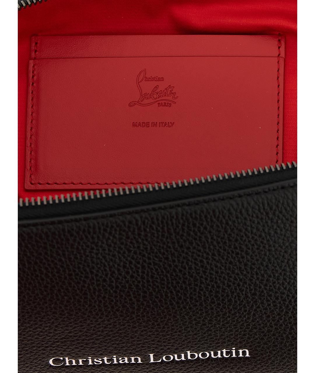 CHRISTIAN LOUBOUTIN Черная кожаная косметичка, фото 4