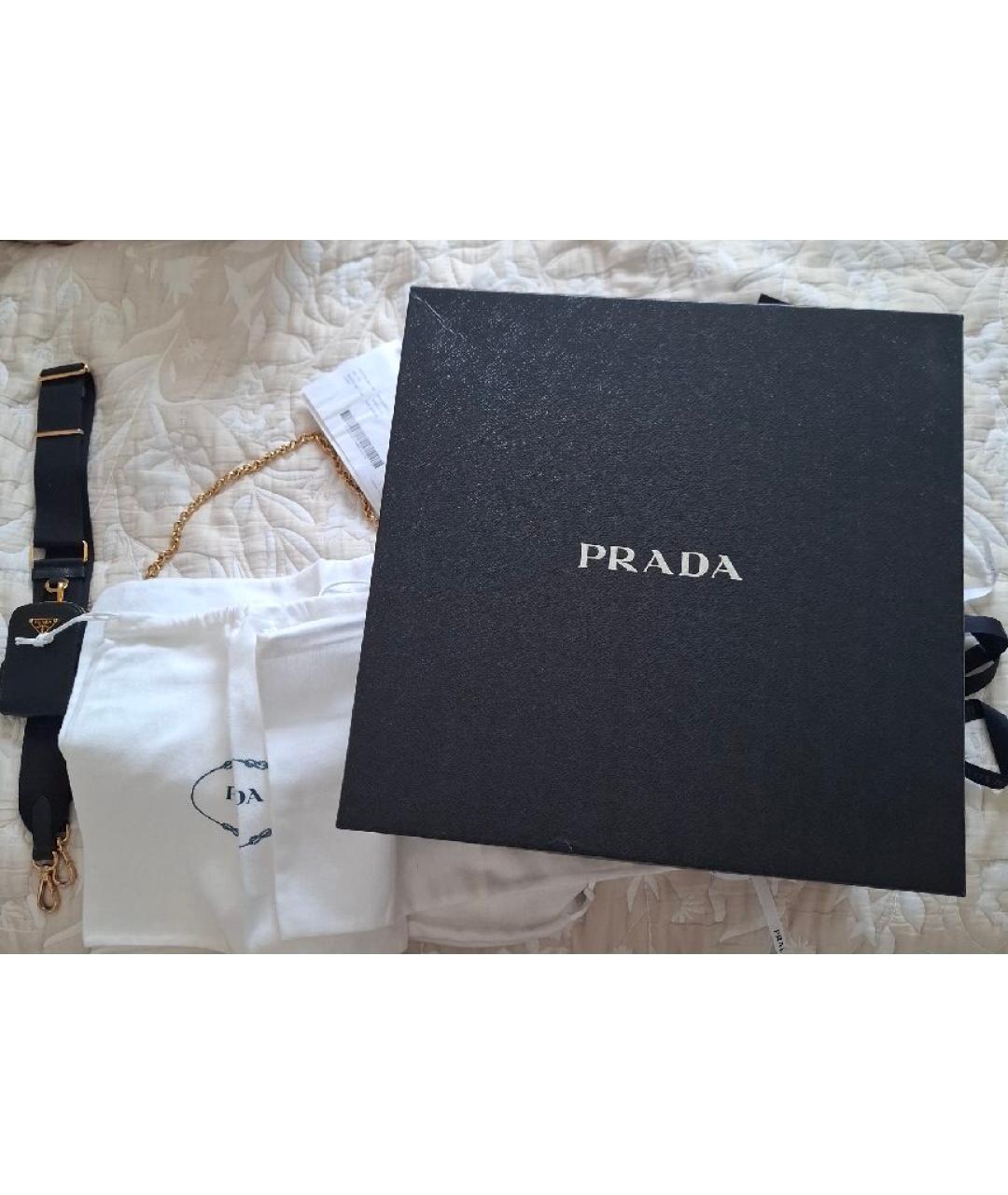 PRADA Черная кожаная сумка с короткими ручками, фото 6