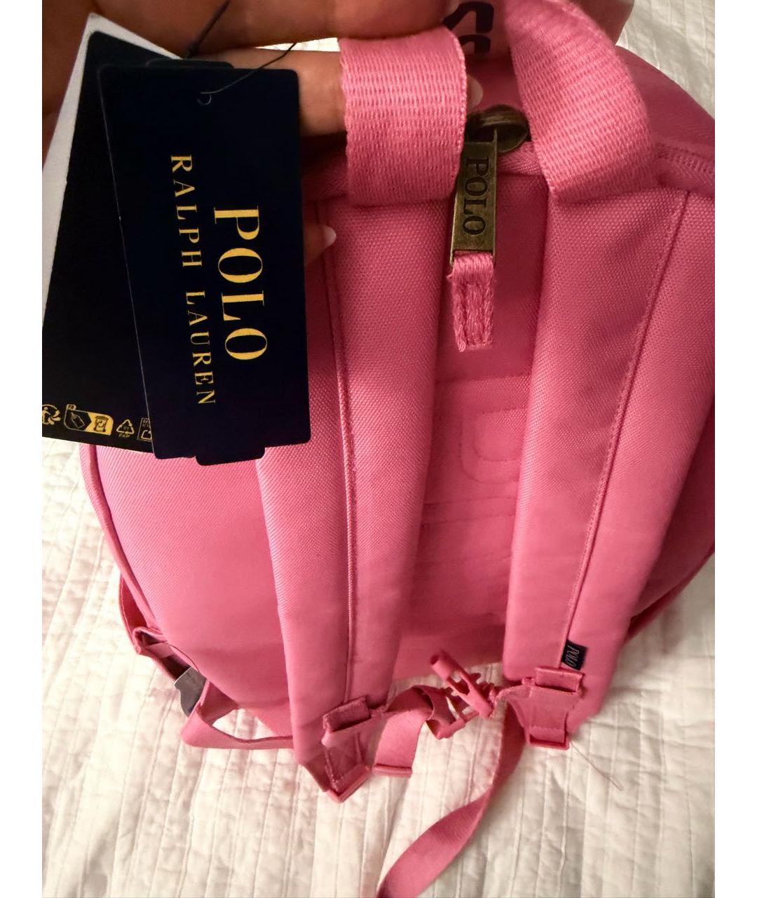 POLO RALPH LAUREN Розовый хлопковый рюкзак, фото 4
