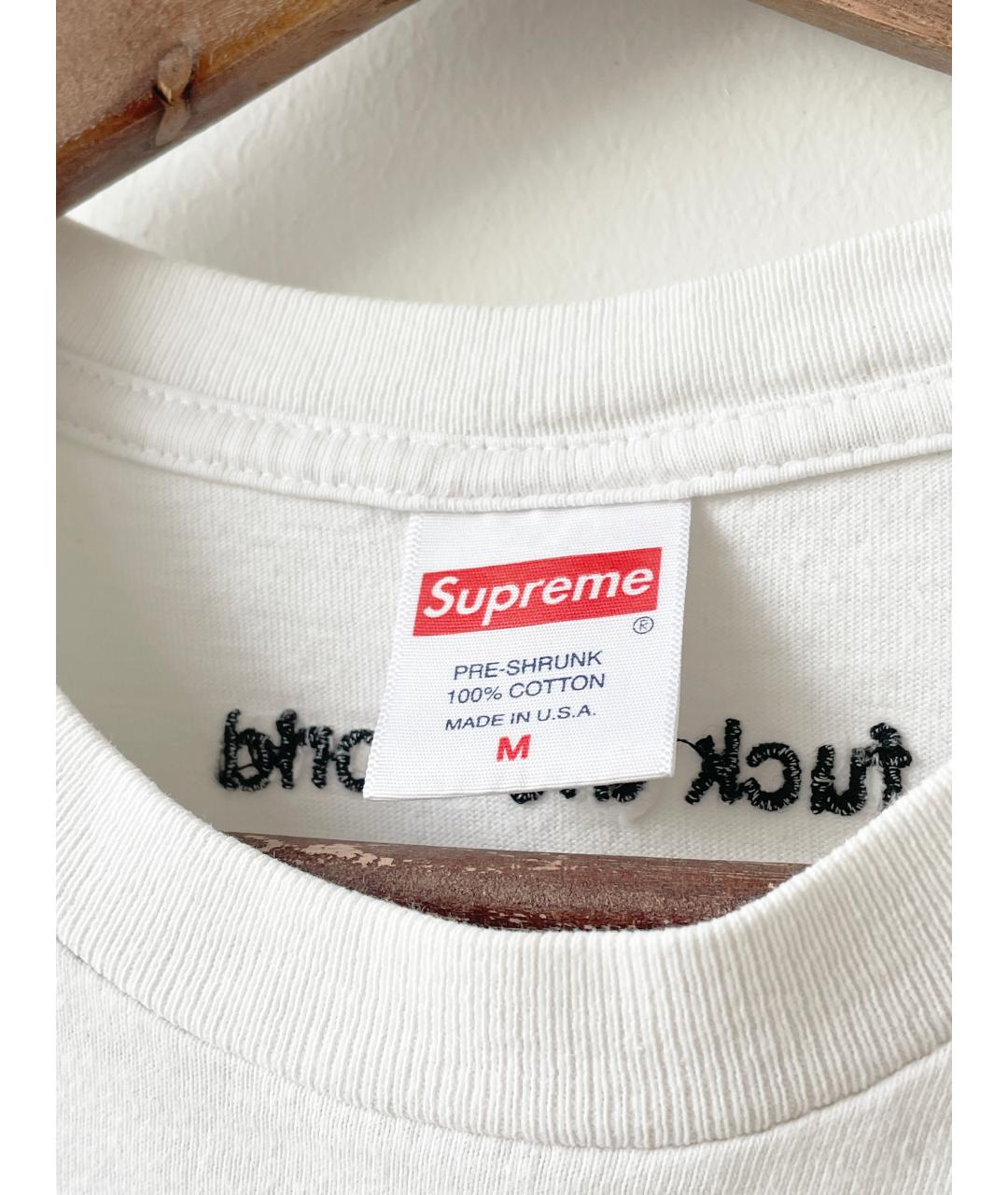 SUPREME Белая хлопковая футболка, фото 3