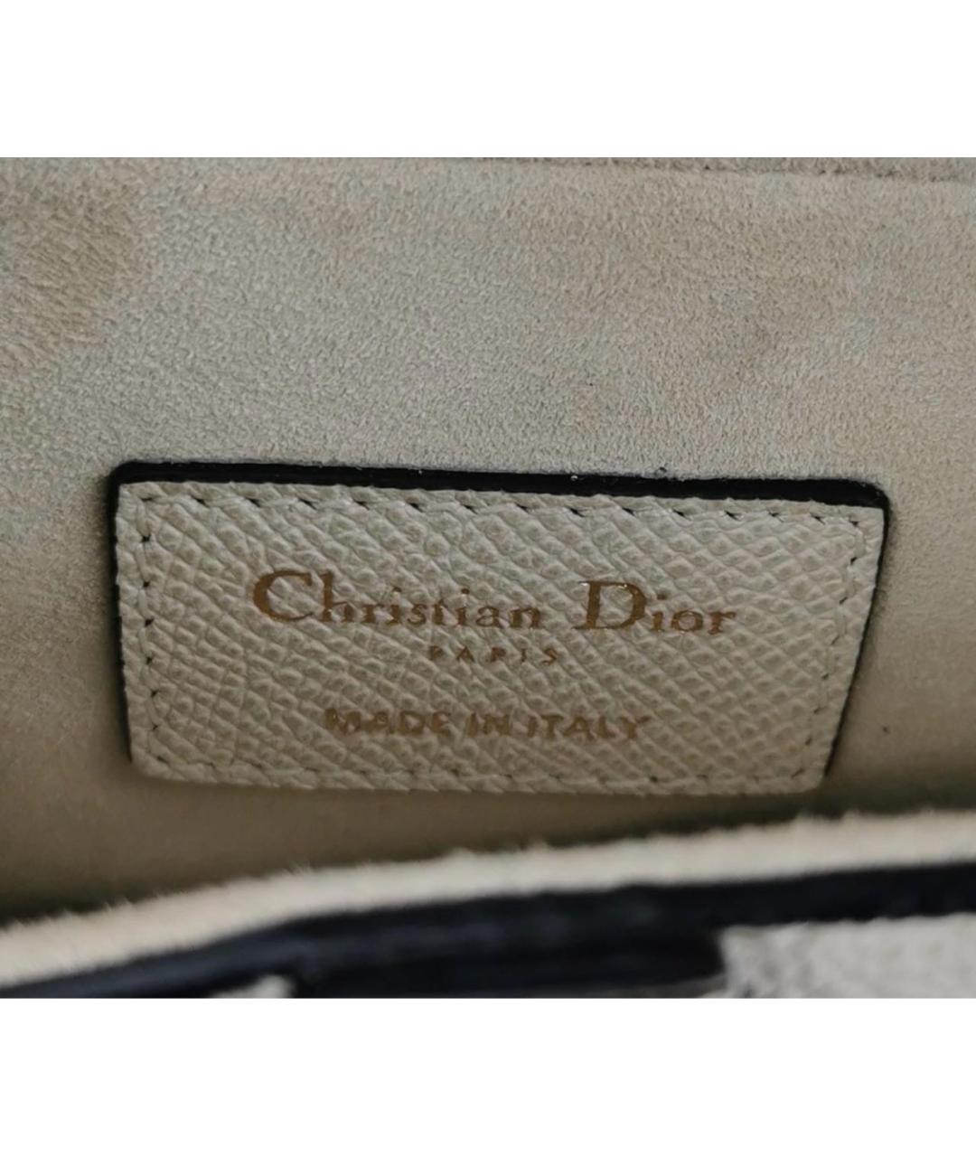 CHRISTIAN DIOR Белая кожаная сумка с короткими ручками, фото 6