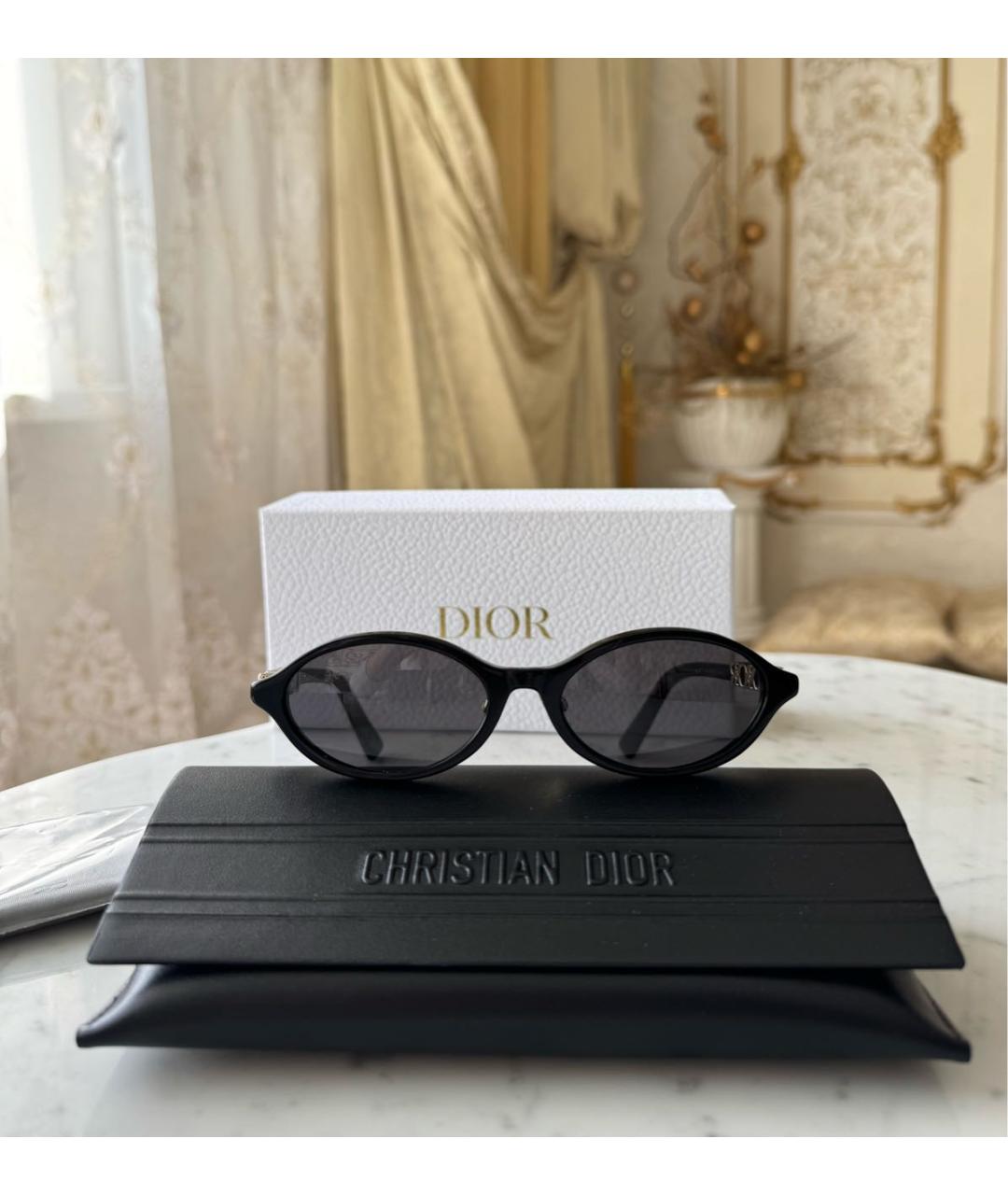CHRISTIAN DIOR Черные пластиковые солнцезащитные очки, фото 7