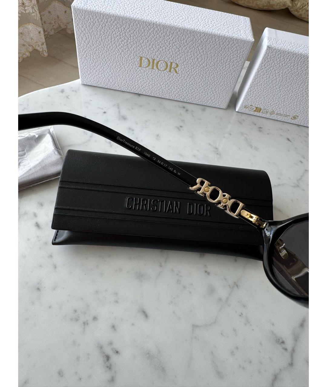 CHRISTIAN DIOR Черные пластиковые солнцезащитные очки, фото 5
