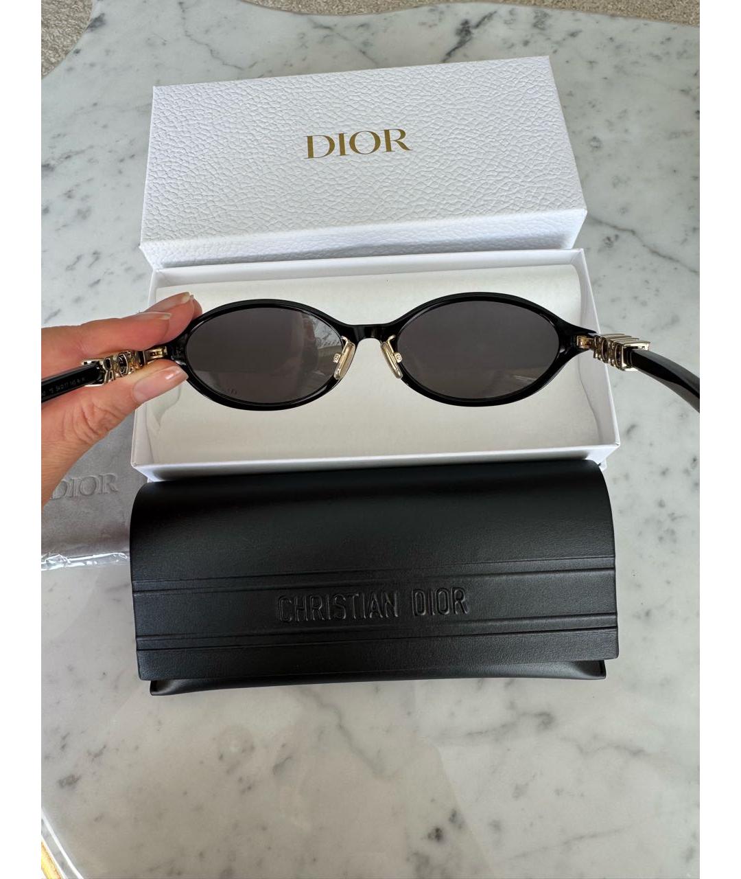 CHRISTIAN DIOR Черные пластиковые солнцезащитные очки, фото 3