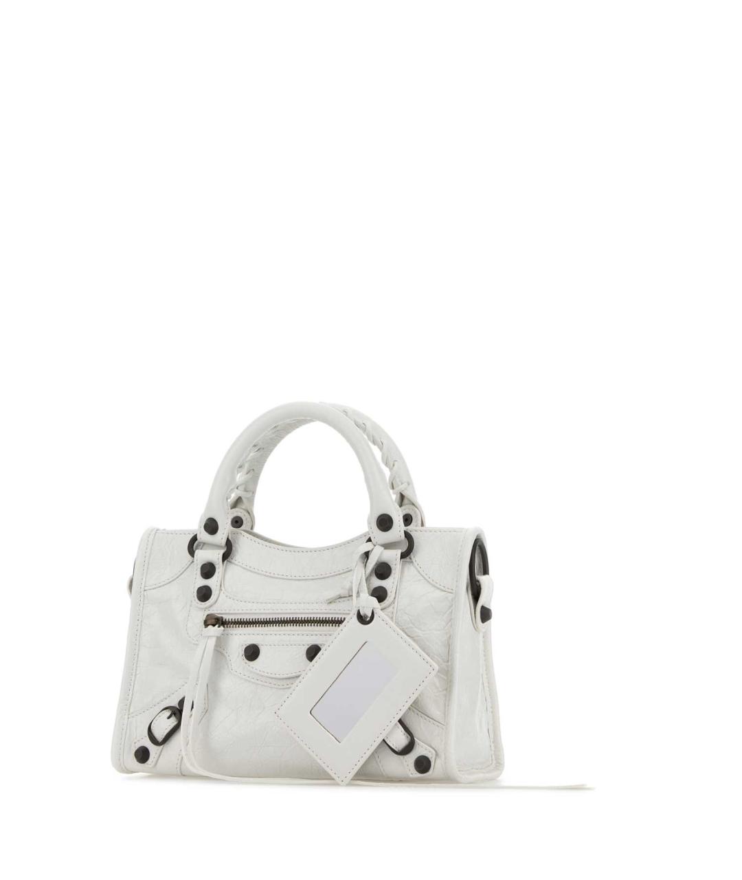 BALENCIAGA Белая кожаная сумка тоут, фото 2