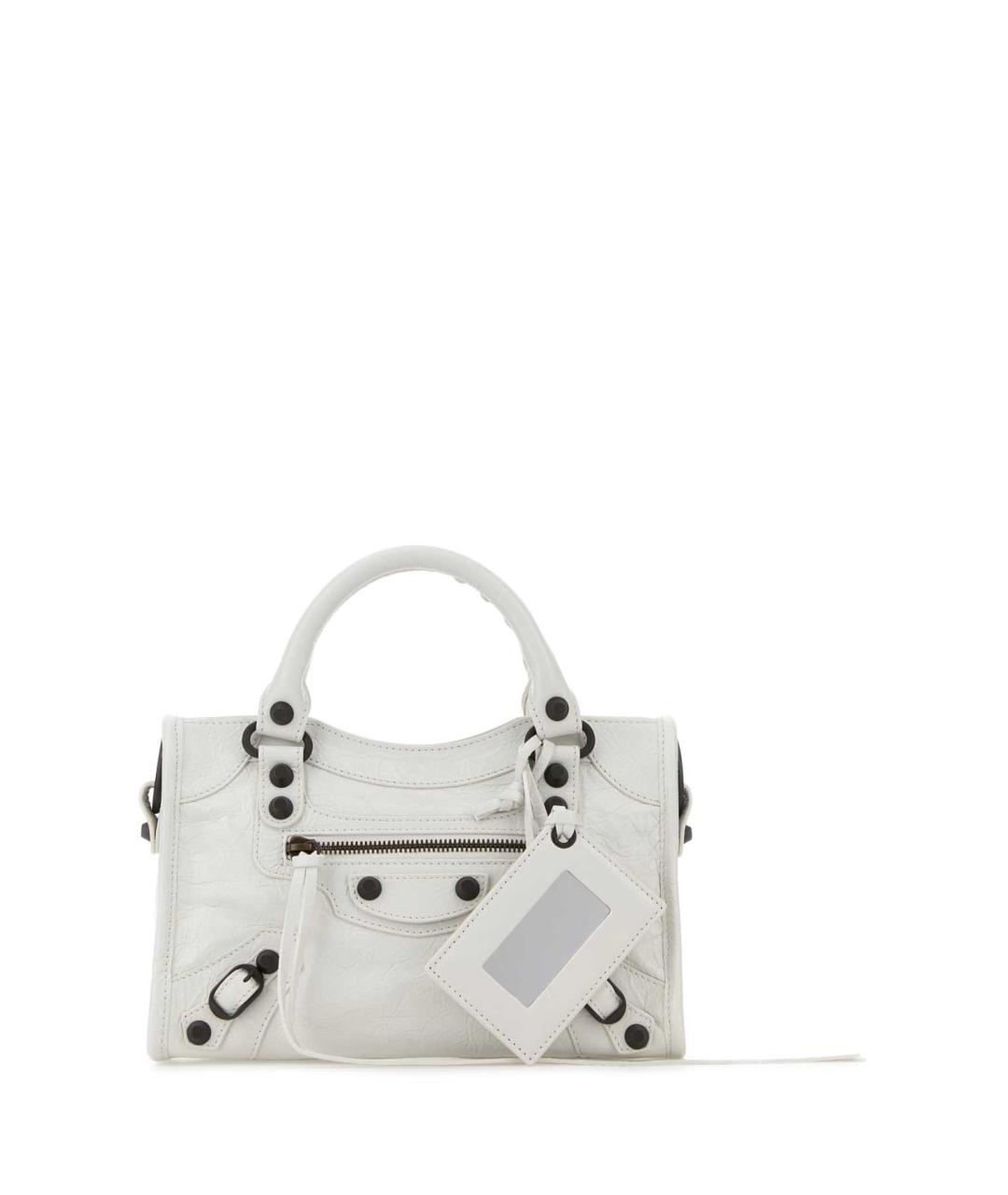 BALENCIAGA Белая кожаная сумка тоут, фото 3