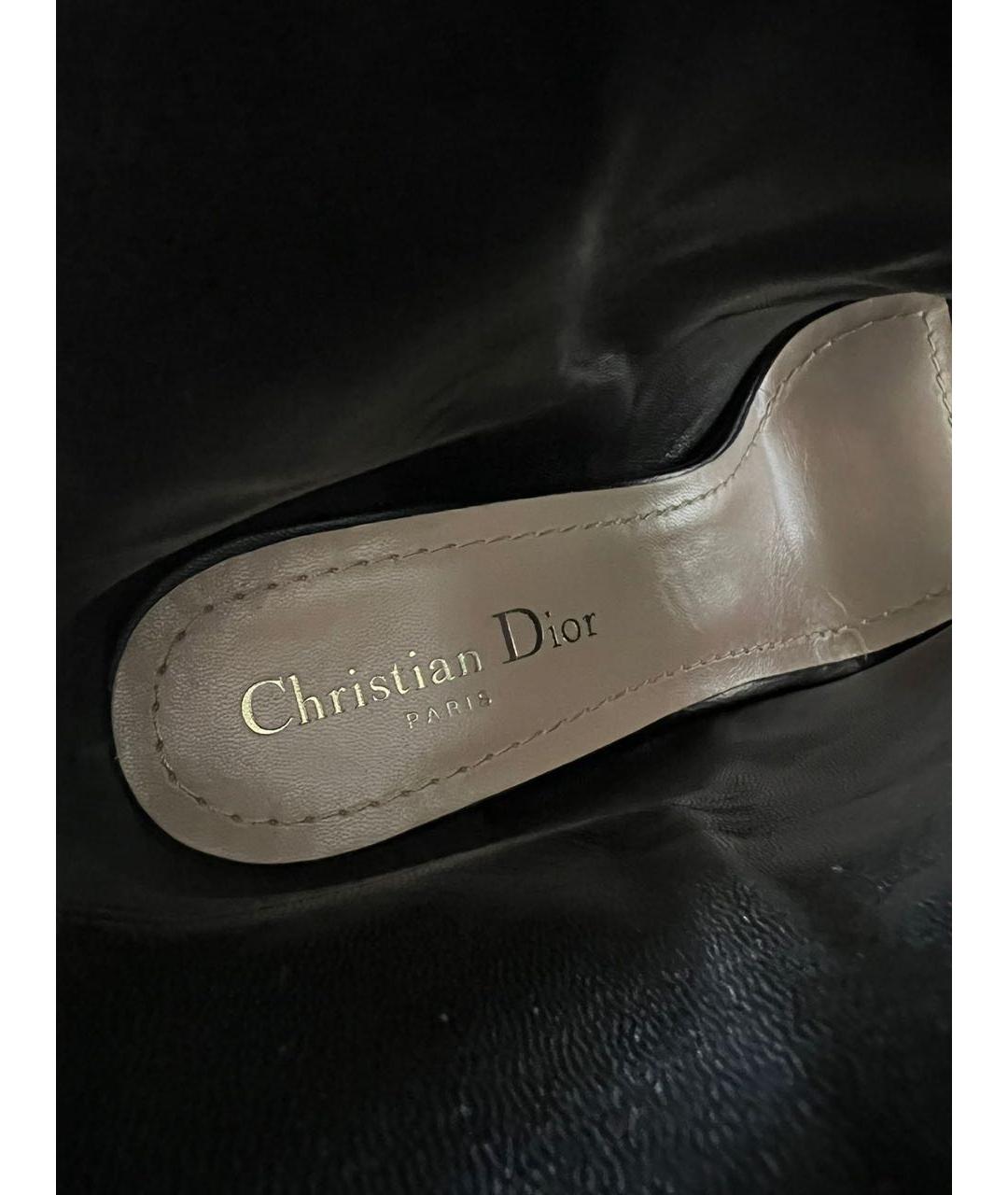 CHRISTIAN DIOR Черные кожаные ботильоны, фото 5