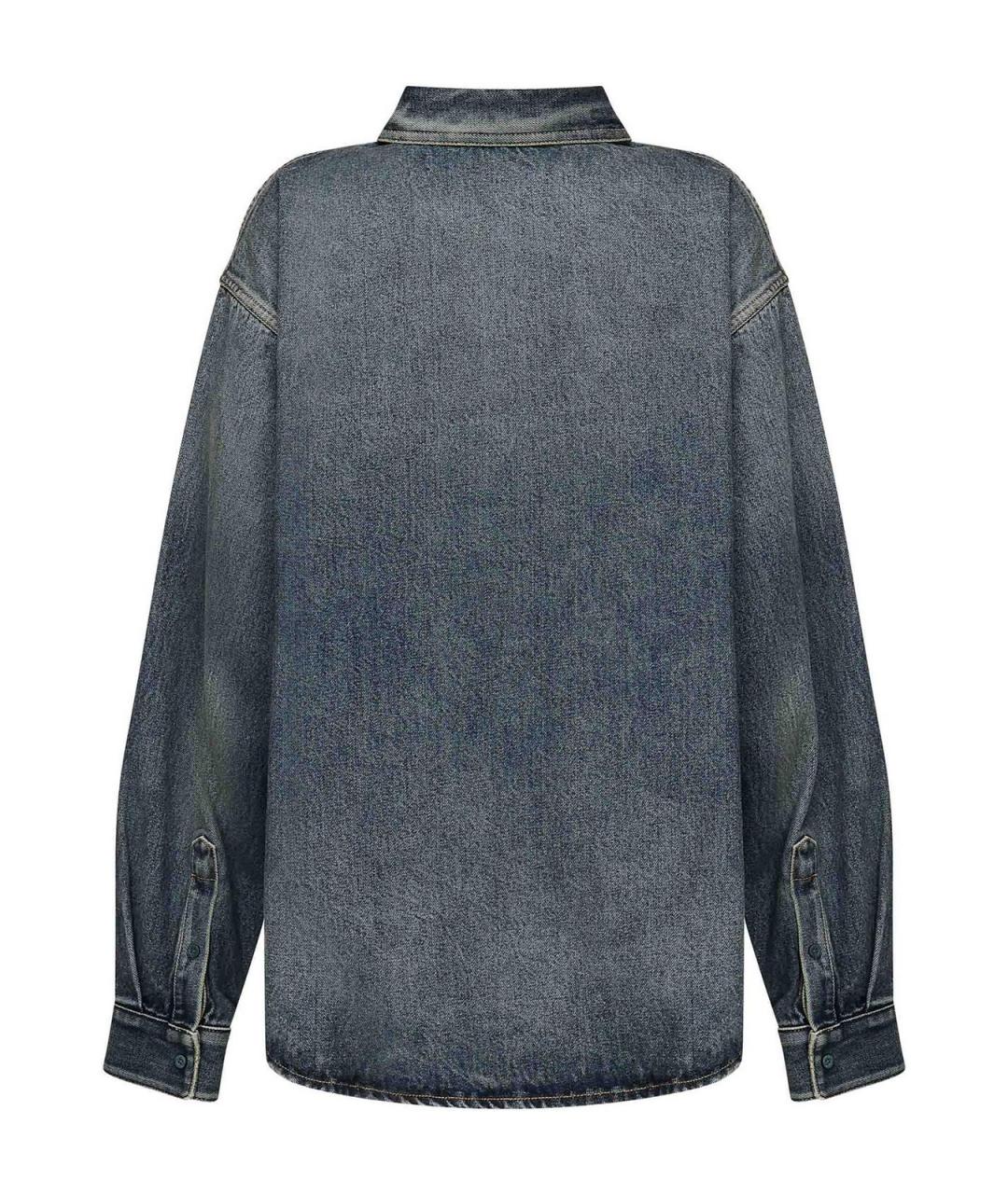 BALENCIAGA Синяя хлопковая рубашка, фото 2