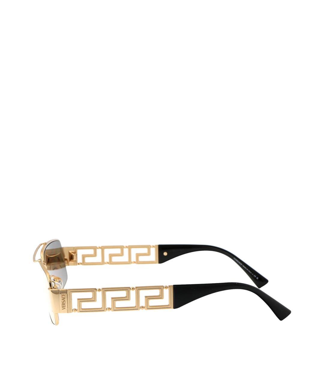 VERSACE Золотые металлические солнцезащитные очки, фото 3