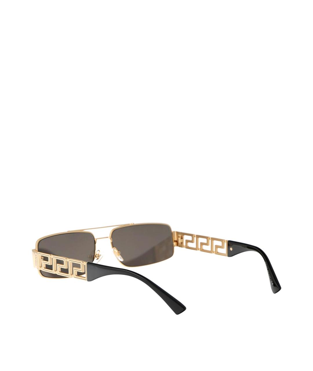 VERSACE Золотые металлические солнцезащитные очки, фото 4